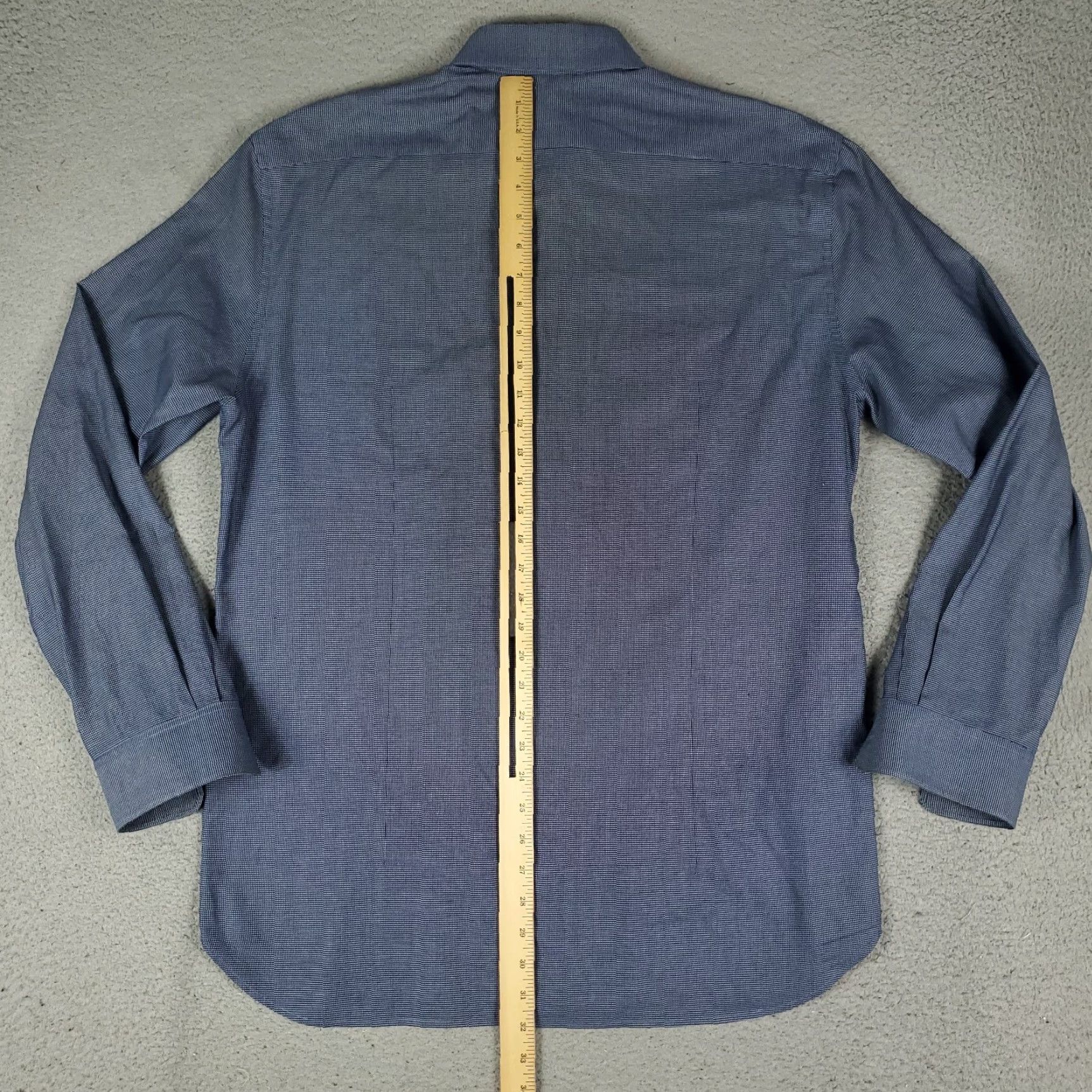 John Varvatos John Varvatos Shirt Mens 16.5 Blue Slim Fit Dress Button Up Long Sleeve Size 46R - 3 Thumbnail