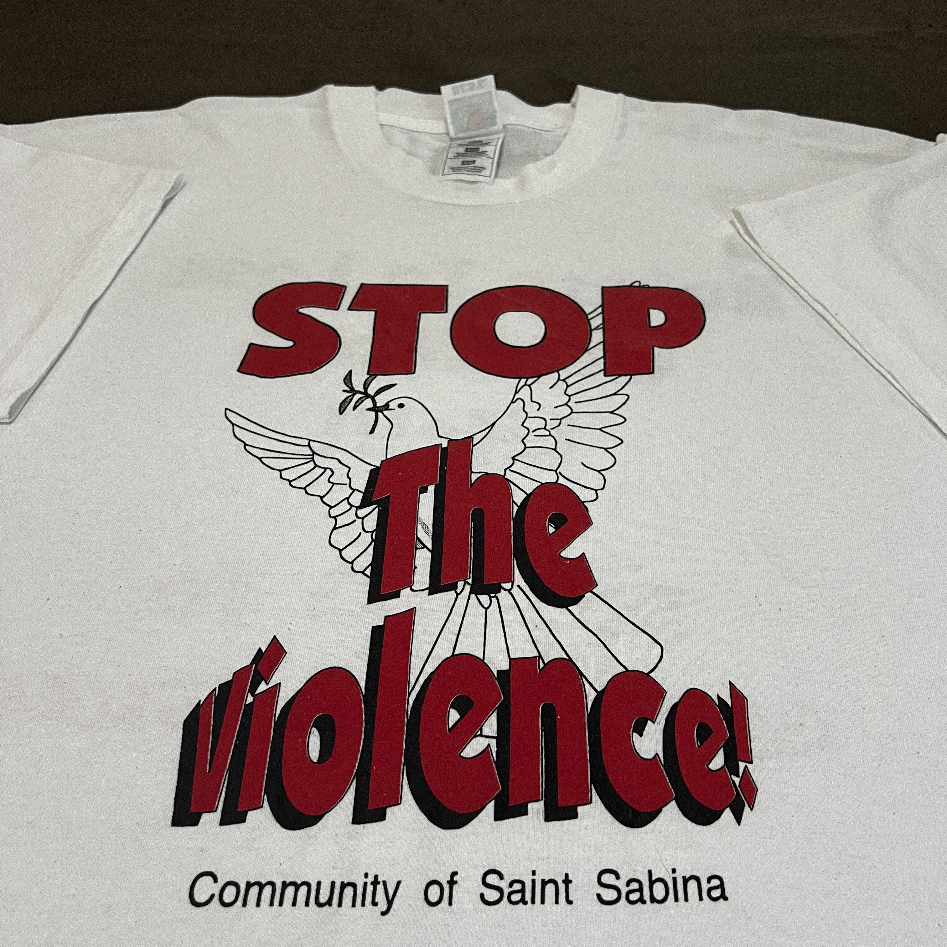 Vintage Vintage Stop the violence God Jesus Holy Bible Tee 2XL Size US XXL / EU 58 / 5 - 1 Thumbnail