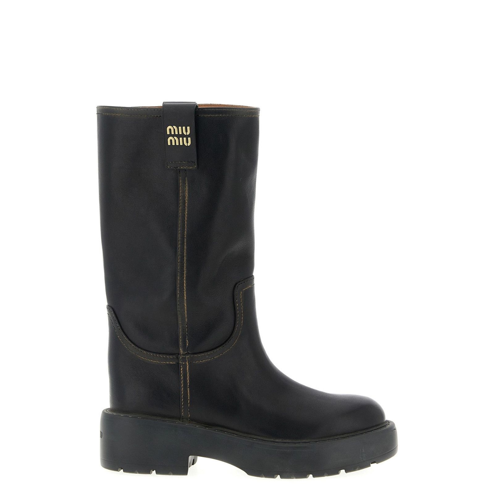 MIU MIU $1620 Black Leather Boots New & Authentic (Women's s