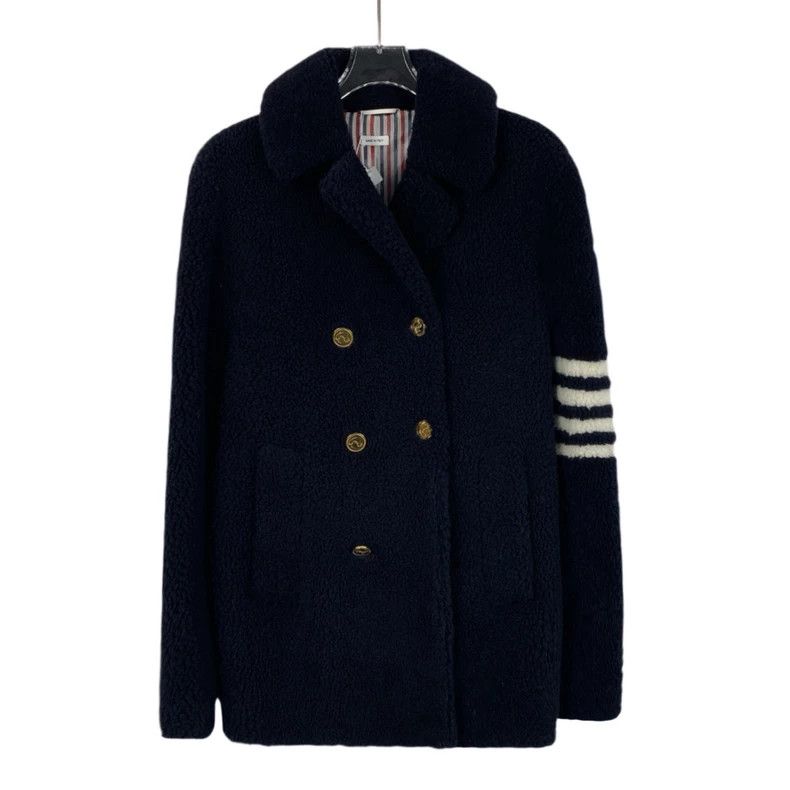 Thom Browne Thom Browne Classic Navy Double-Breasted Coat - dmc Size US S / EU 44-46 / 1 - 1 Thumbnail