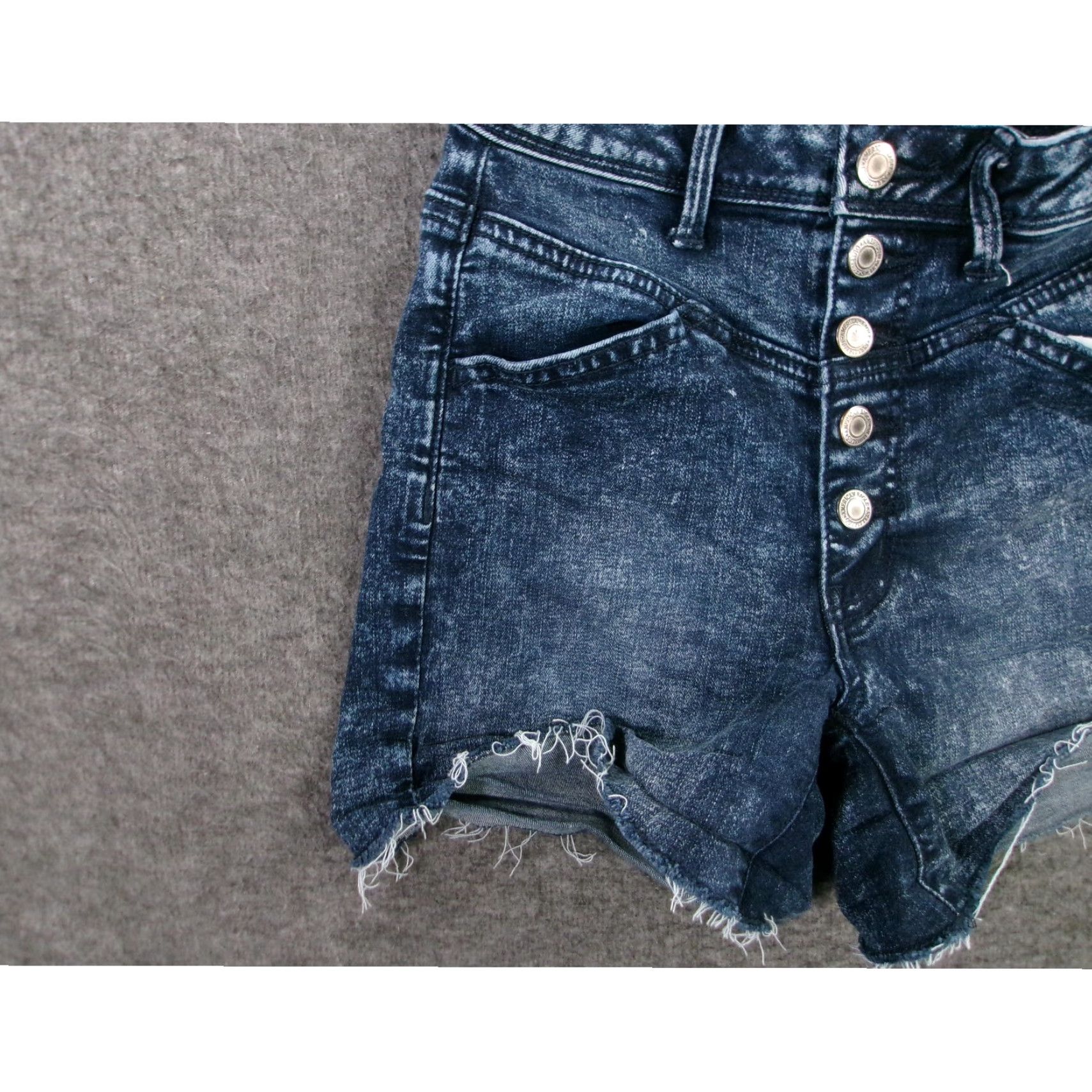 American Eagle Outfitters AMERICAN EAGLE Cut Off Shorts Women 0 Blue Distressed High-Rise Daisy Duke 90s Grunge Booty Size 25" / US 0 / IT 36 - 3 Thumbnail
