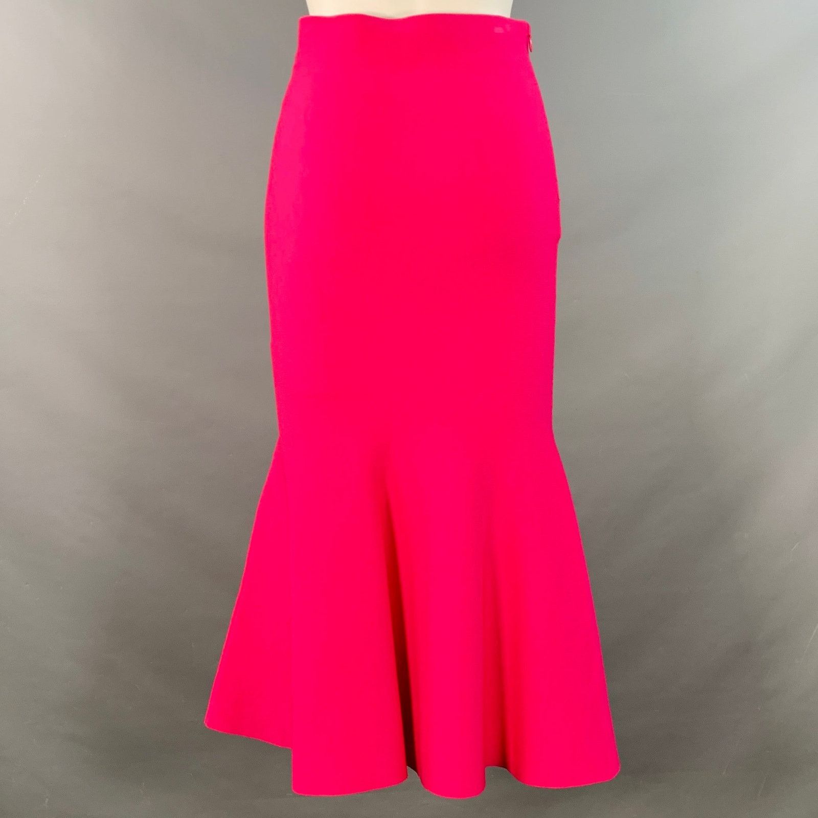 Roland Mouret ROLAND MOURET Size 6 Hot Pink Jersey Knit Fluted Midi Skirt Size 28" / US 6 / IT 42 - 2 Thumbnail