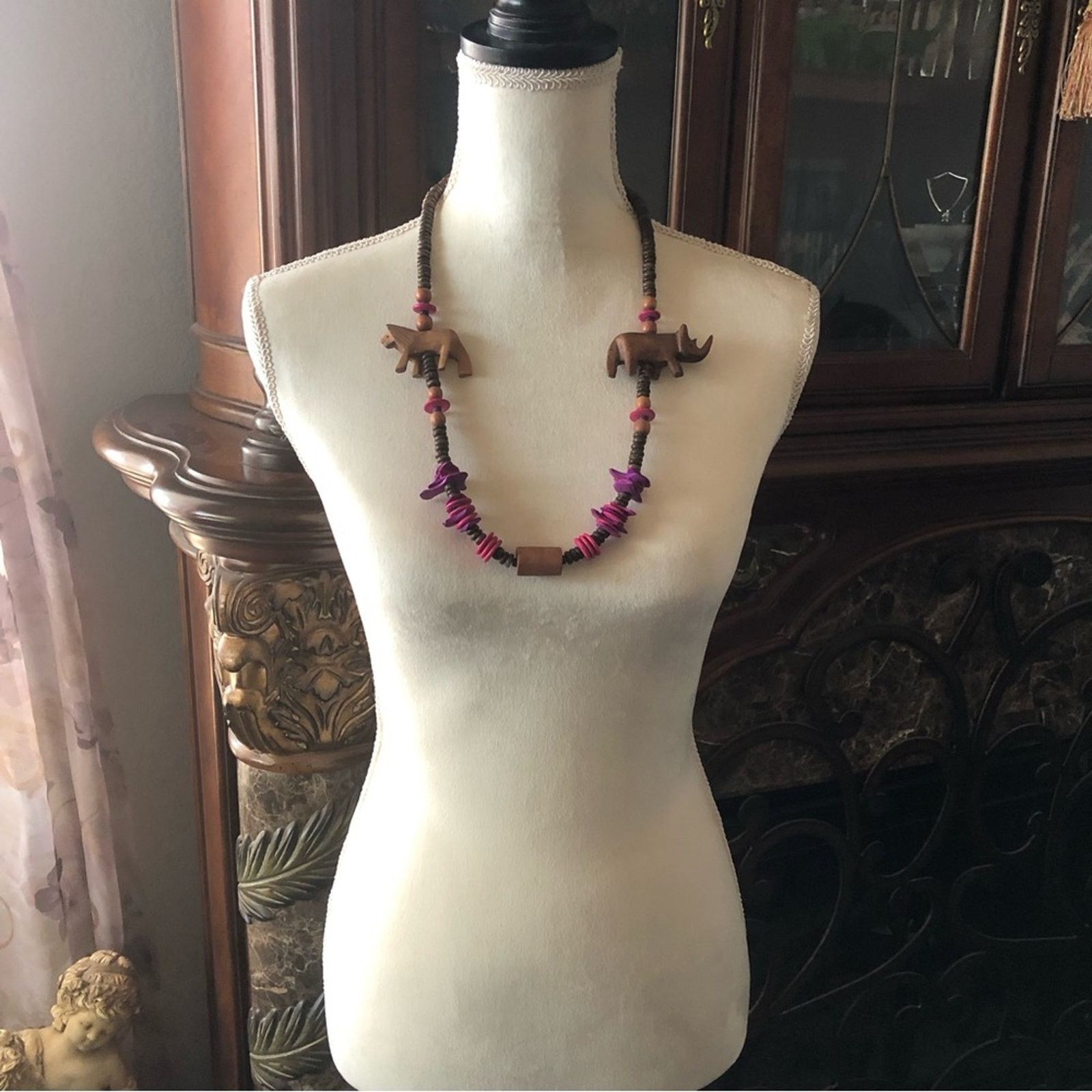 Vintage Vintage handmade safari wood bead necklace Size ONE SIZE - 6 Thumbnail