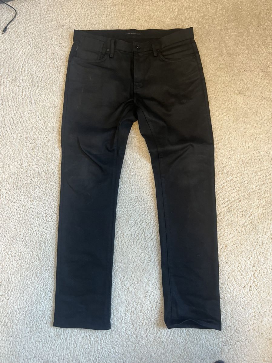 John Varvatos John Varvatos Bowery slim straight waxy black denim jeans Size US 34 / EU 50 - 1 Thumbnail