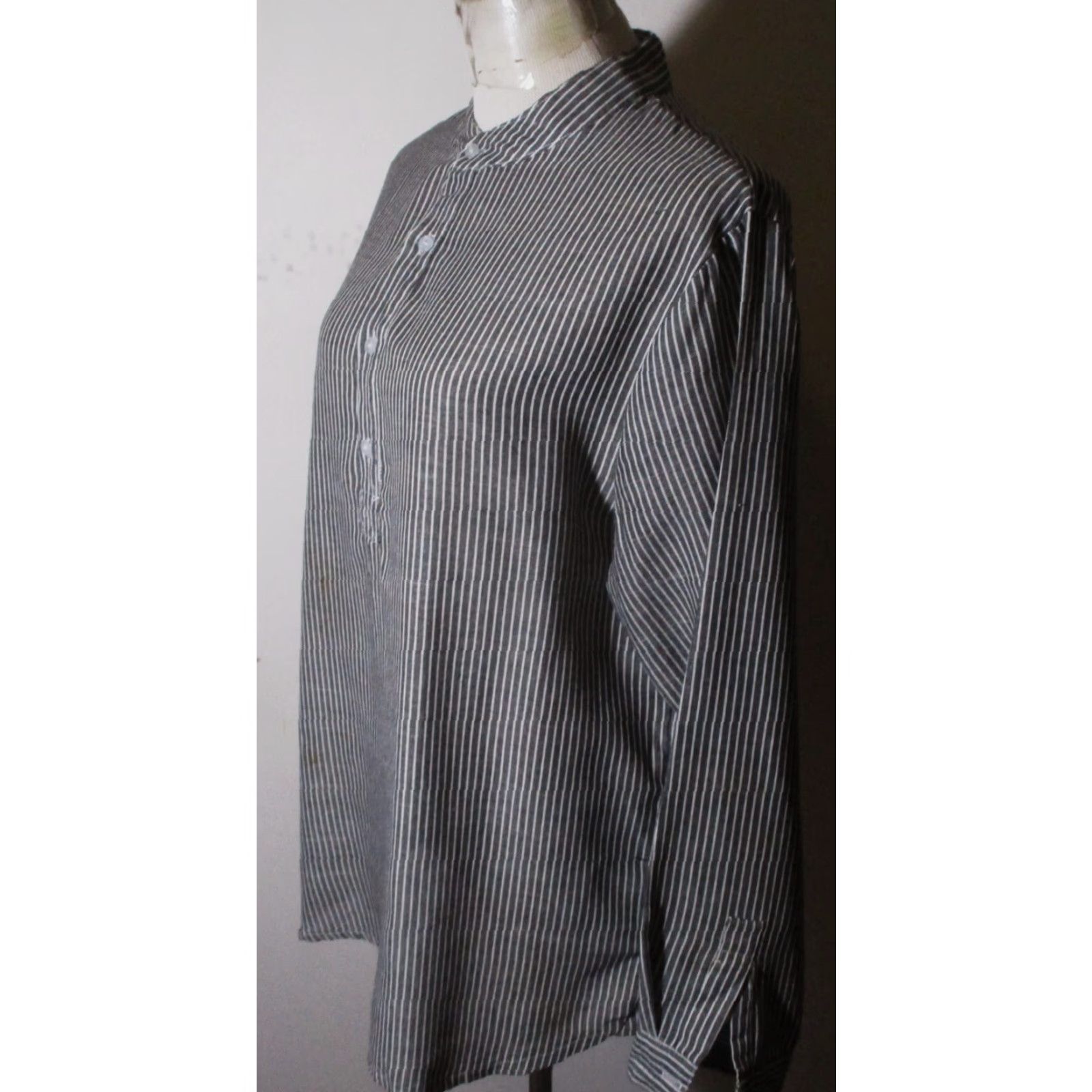 ZAFUL ZAFUL Blouse | Black 2XL Long Sleeve Mock Neck 100% Cotton Women's NWOT Size XXL / US 16-18 / IT 52-54 - 4 Thumbnail