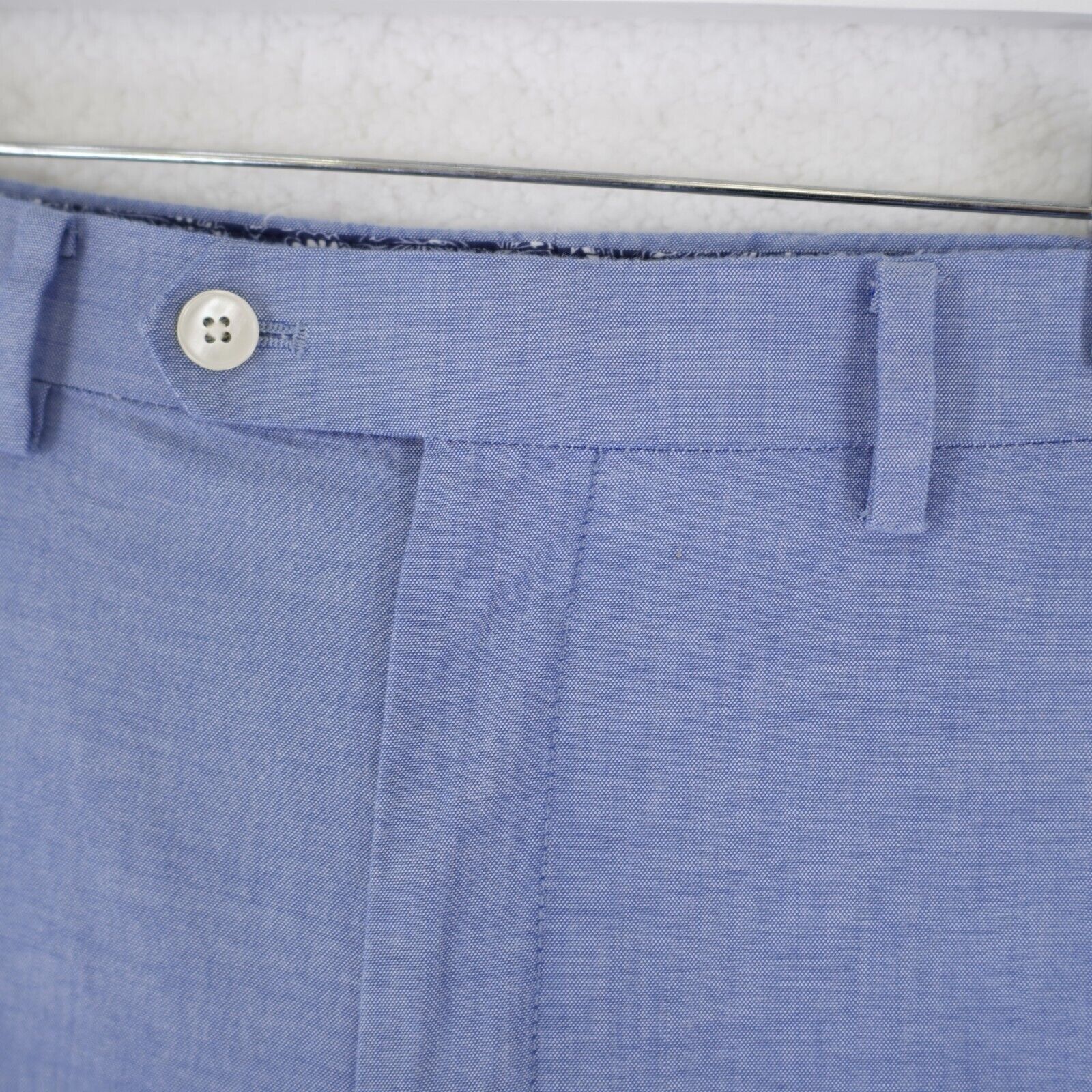 Lauren Ralph Lauren Lauren Ralph Lauren Baby Blue Birdseye Cotton Dress Pants 38 Size 38R - 3 Thumbnail