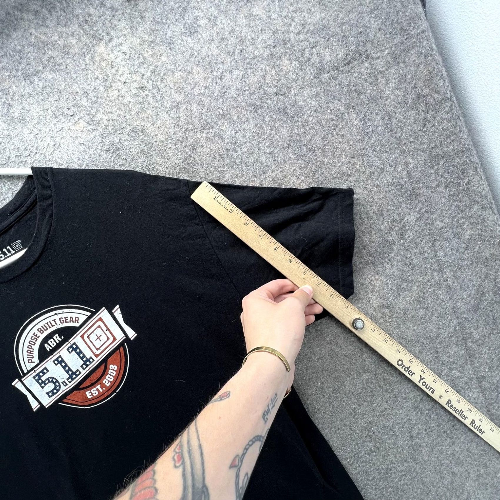 Vintage 5.11 Shirt Mens Large Black Graphic Tee Patriot Tactical Purpose Built Gear Logo Crew Neck Short Sleeve Modern Jersey Cotton Size US L / EU 52-54 / 3 - 2 Thumbnail