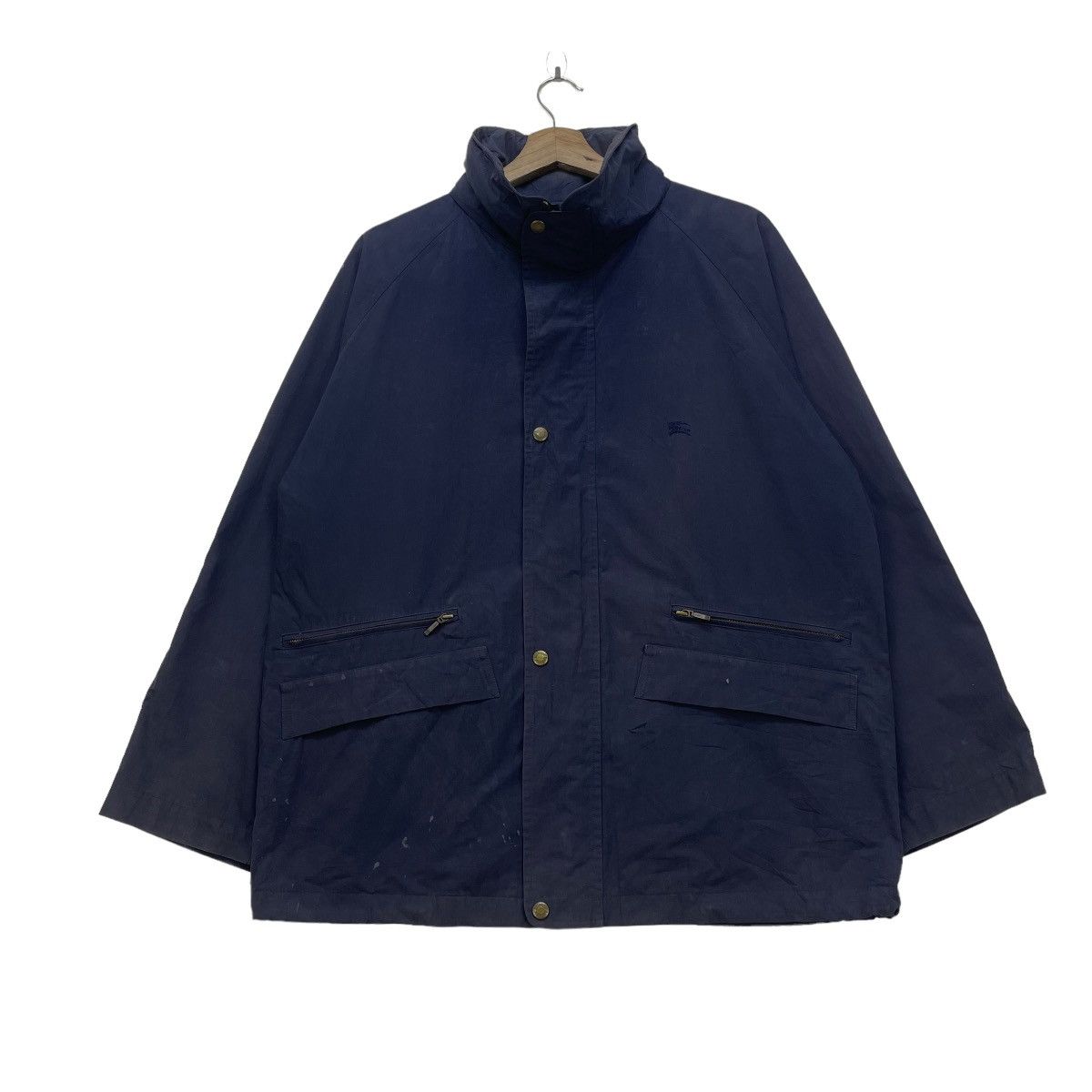 image of Burberrys Nova Check Jacket in Navy, Men's (Size Medium)