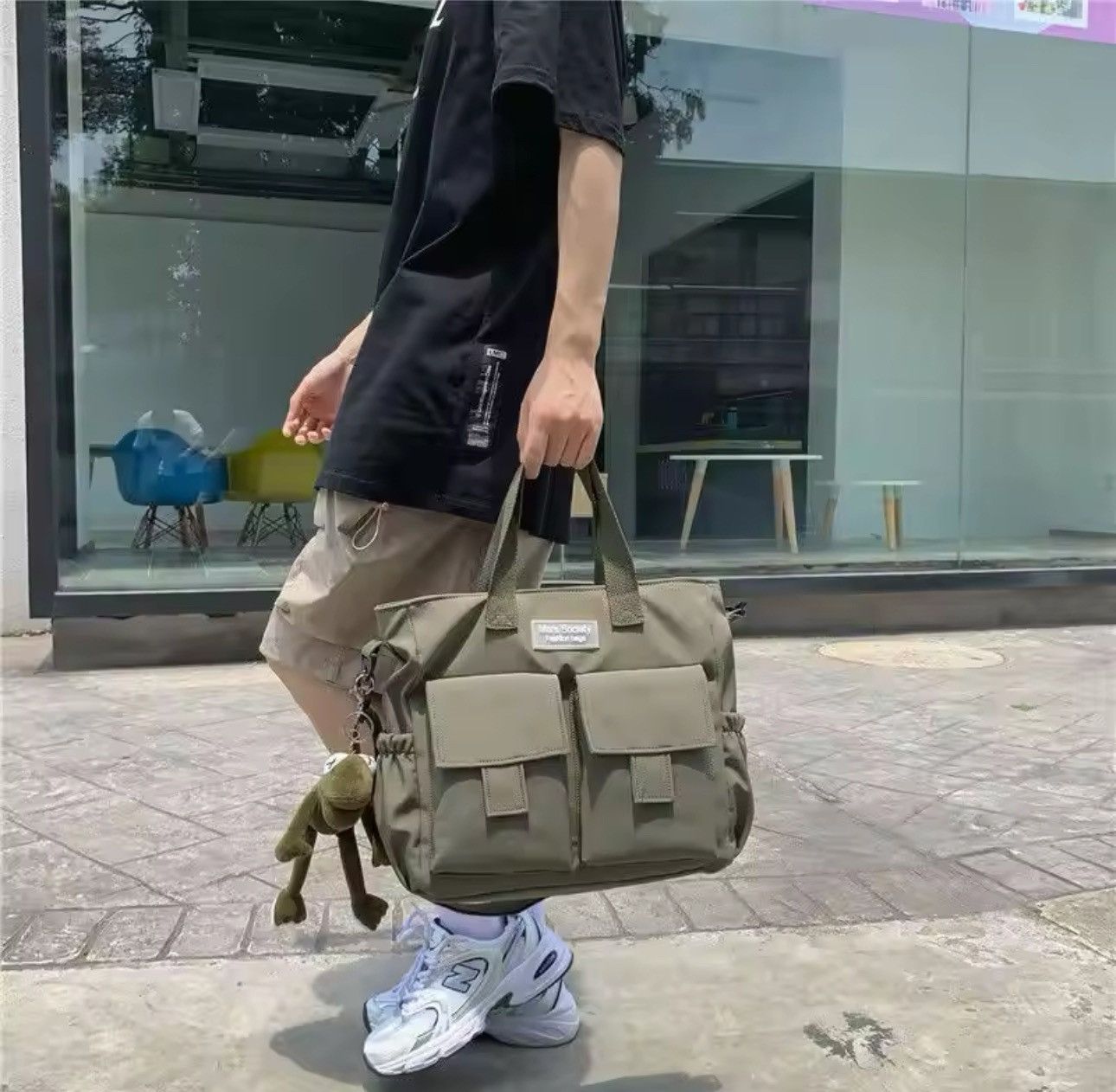 Japanese Brand Multi Pocket Nylon Messenger Bag Size ONE SIZE - 1 Thumbnail
