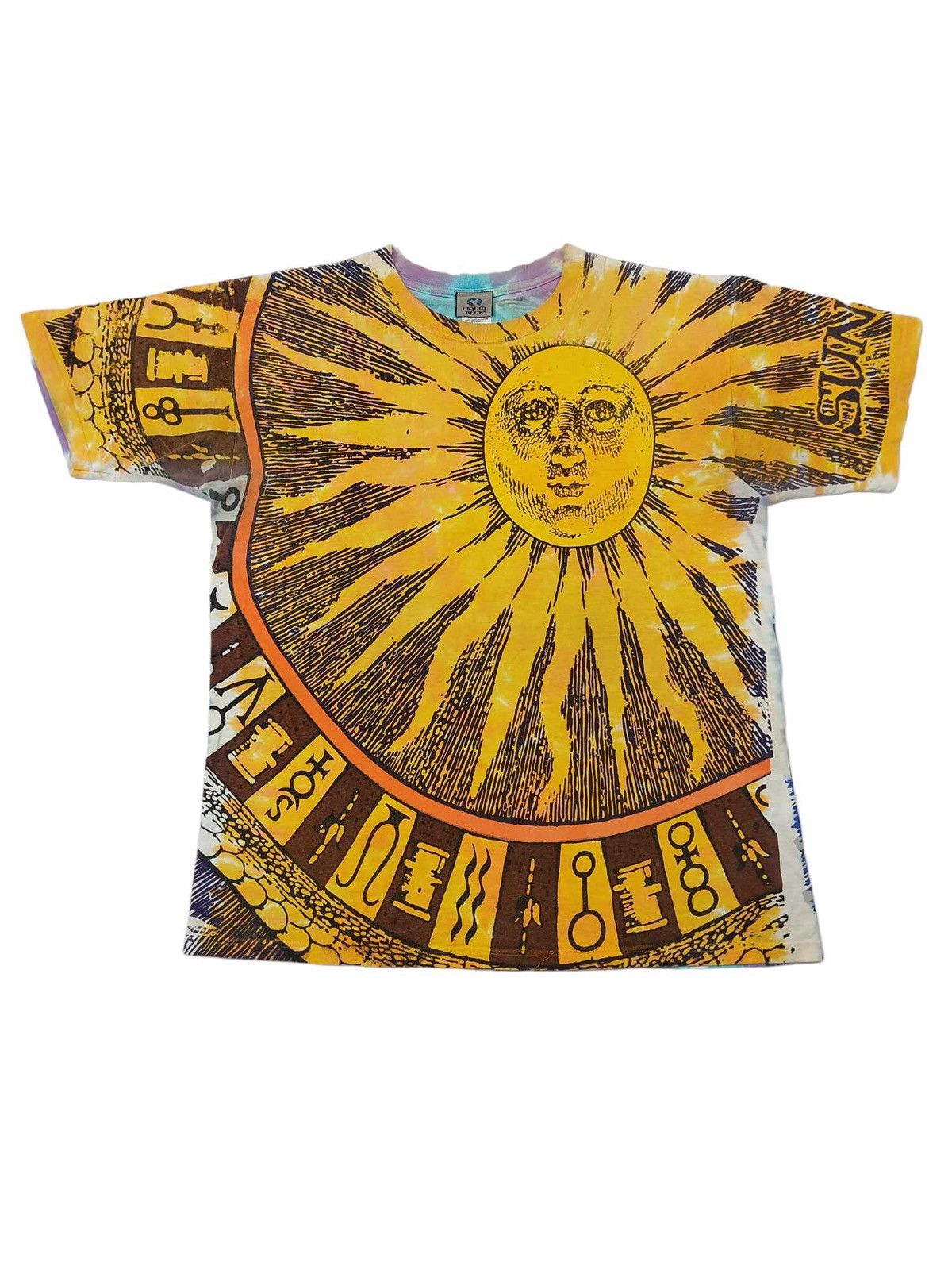 Vintage 1992 Liquid Blue Sun And Moon Tee T-Shirt