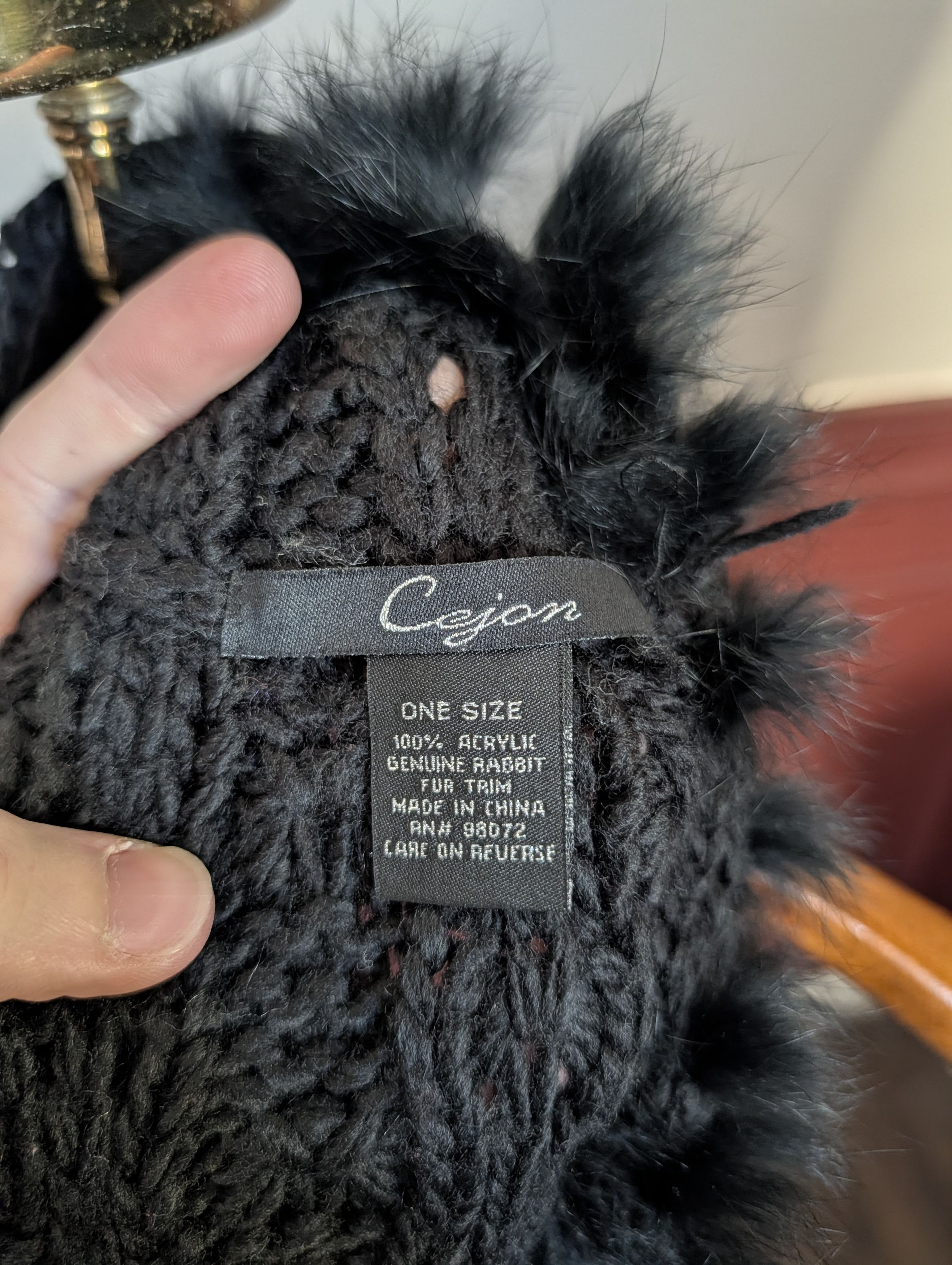 CEJ Cejon vintage black genuine rabbit fur infinity scarf Size ONE SIZE - 7 Thumbnail