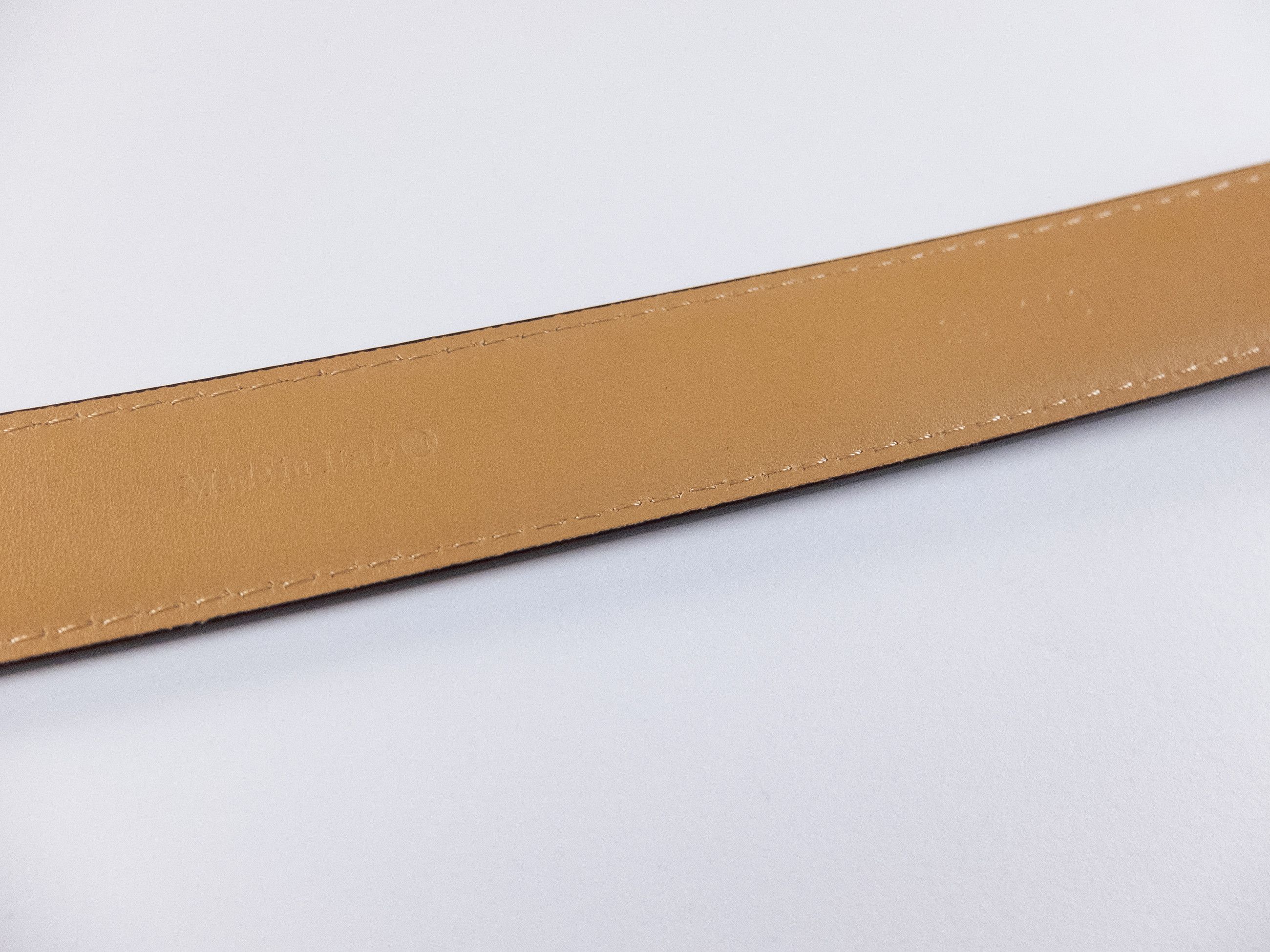 Berluti BERLUTI brown contrast stitch classic leather belt 95 Size 38 - 5 Thumbnail