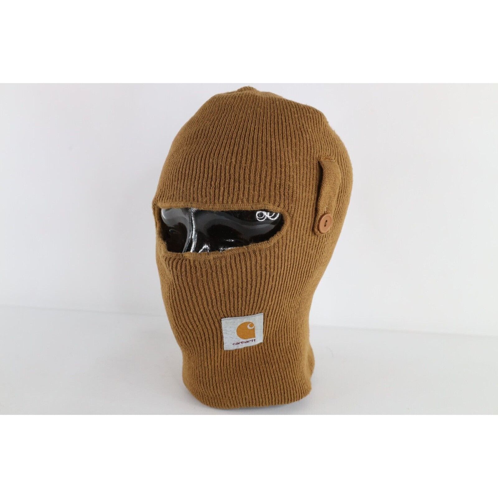 Carhartt × Vintage Vintage 90s Carhartt Spell Out Button One Hole Knit Beanie Size ONE SIZE - 1 Thumbnail