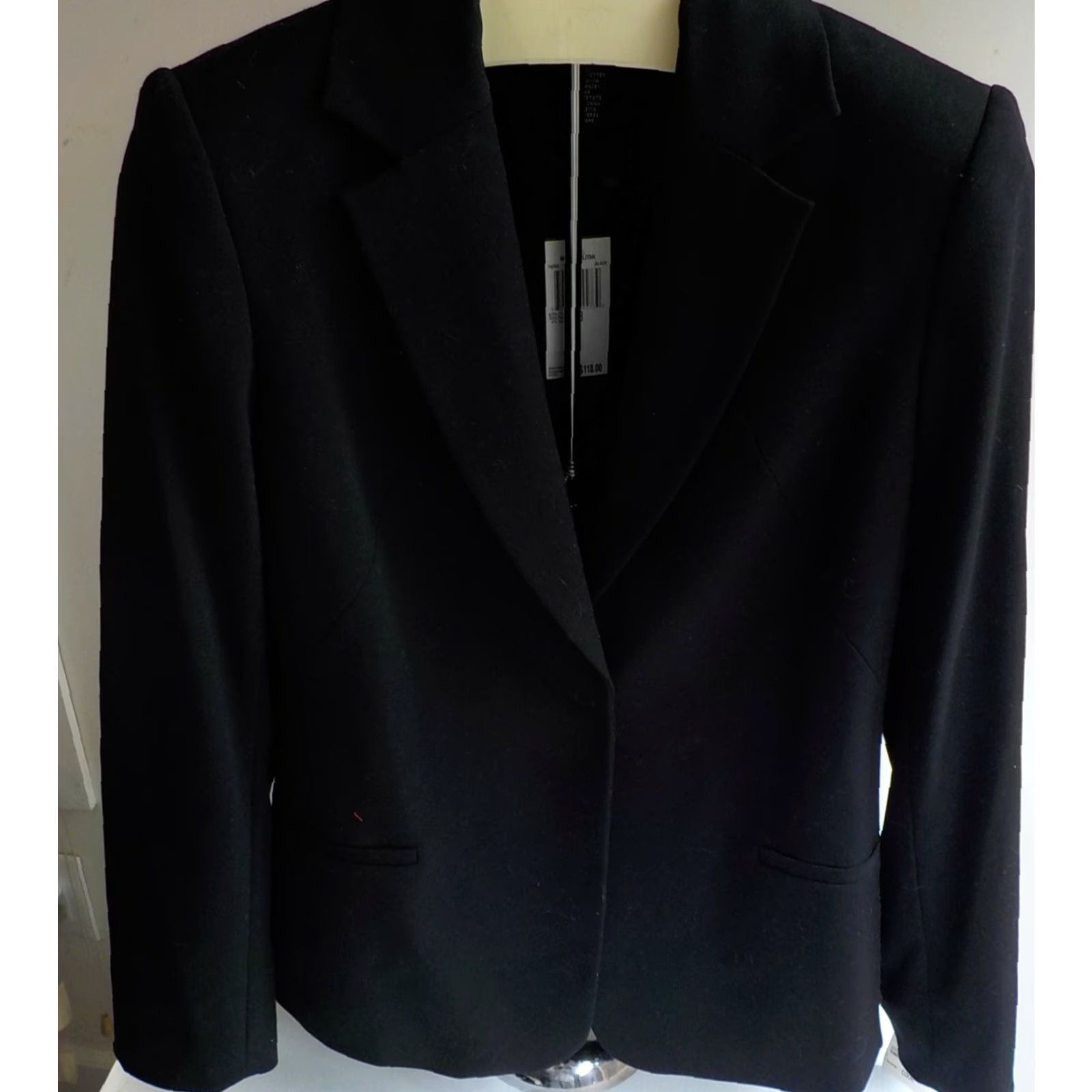 Sandro VINTAGE Sandra Blazer Shirt Womens Black 8 NWT Poly/Rayon/Spandex Fully Lined Front Snap Size M / US 6-8 / IT 42-44 - 2 Thumbnail