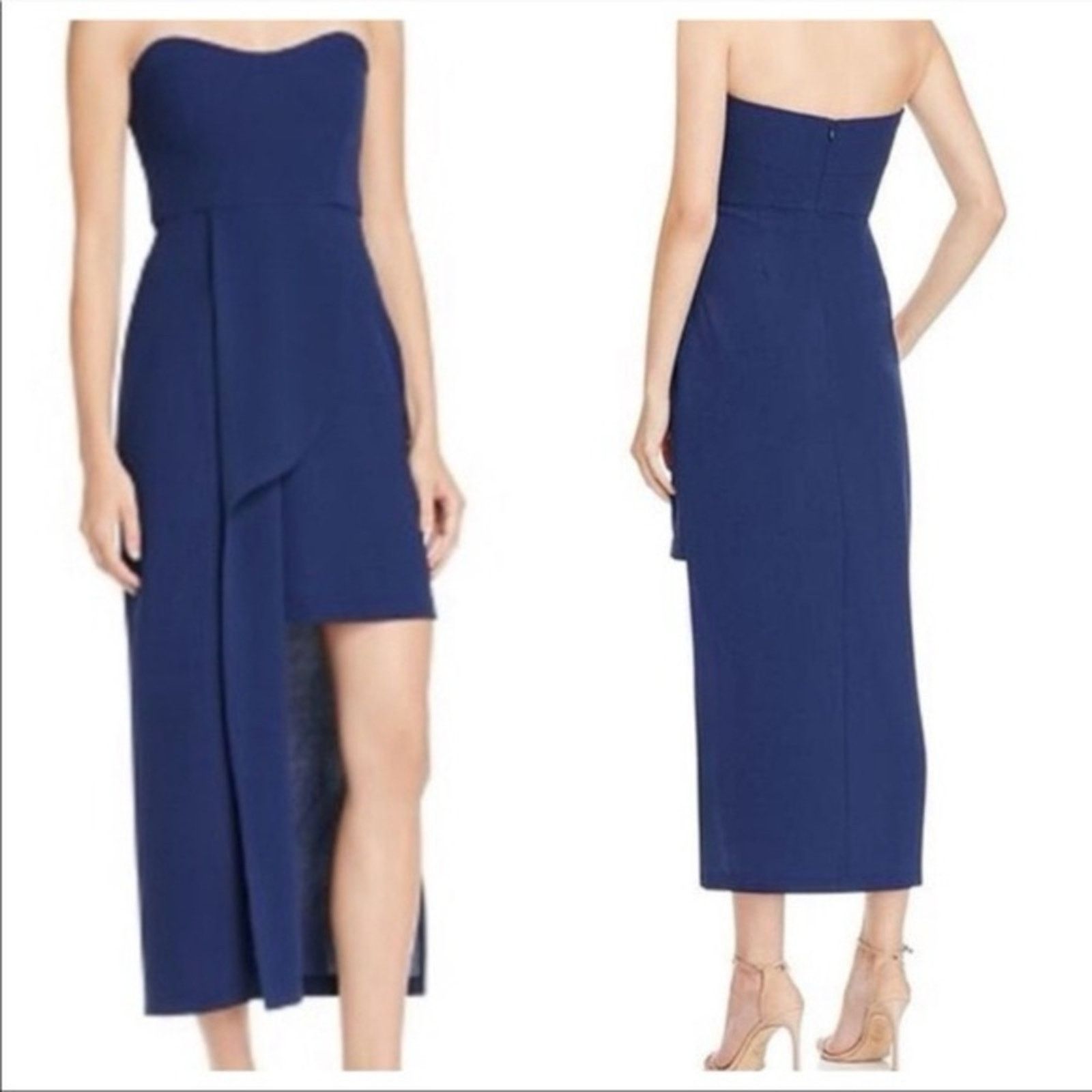 ELLIATT NWT Elliatt Navy Blue Midi Asymmetrical Hem Dress Medium Size M / US 6-8 / IT 42-44 - 1 Thumbnail
