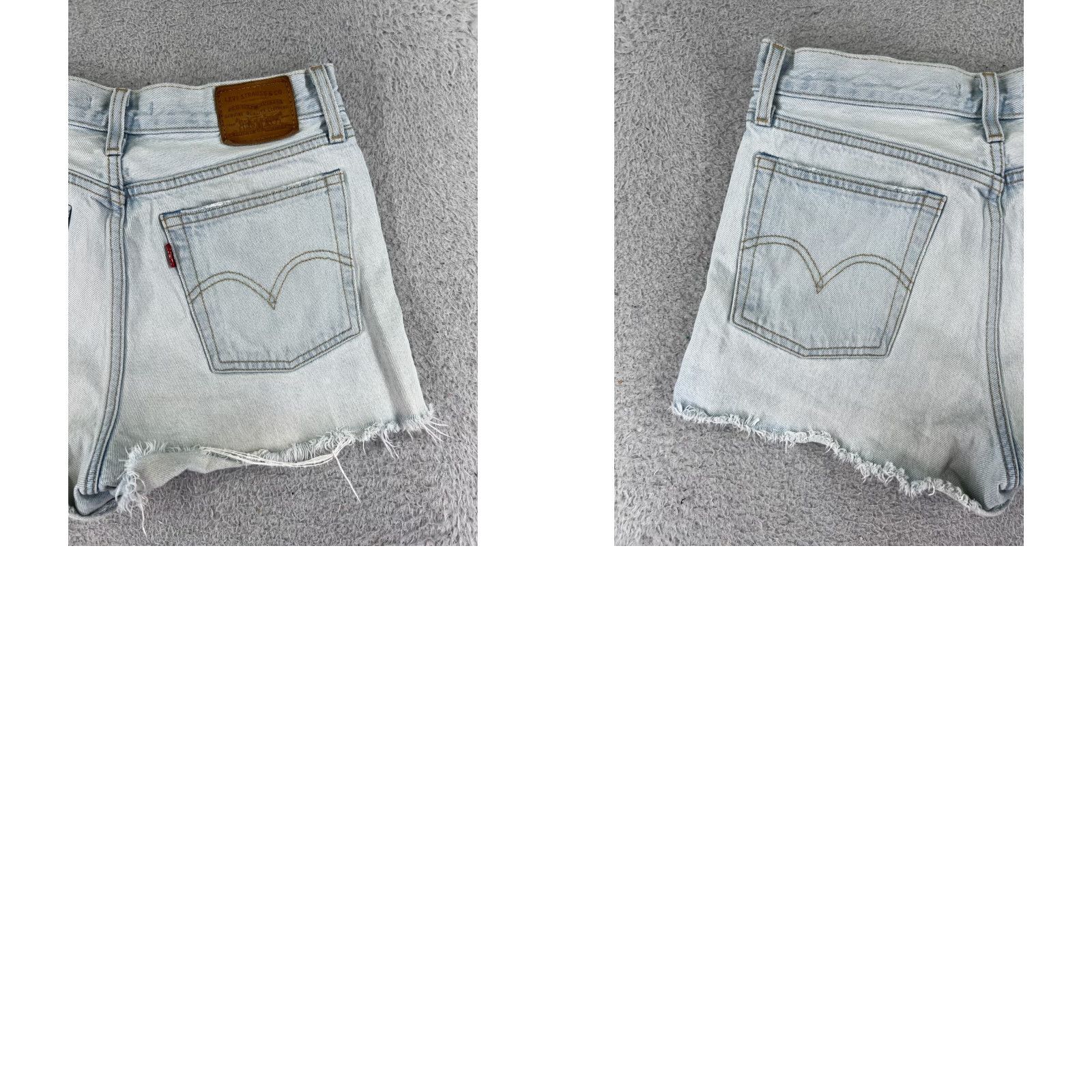 Levi's VINTAGE Levis Shorts Womens 28 Blue Denim Jean Cutoff Premium Big E Button Wedgie 25x2 Size 28" / US 6 / IT 42 - 10 Thumbnail