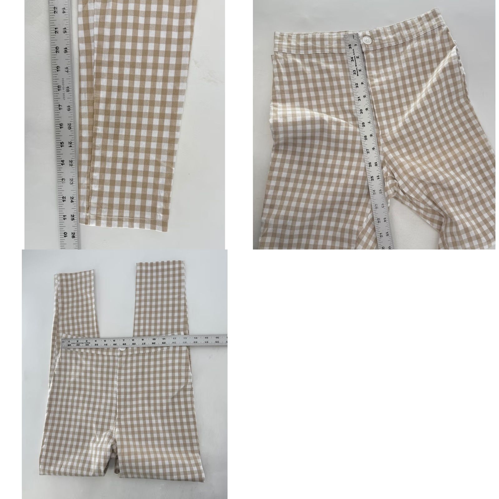 Urban Outfitters Urban Outfitters Gingham Pants Women's Size 4 Beige White Checkered Casual Straight Leg Pants Size 27" / US 4 / IT 40 - 8 Thumbnail