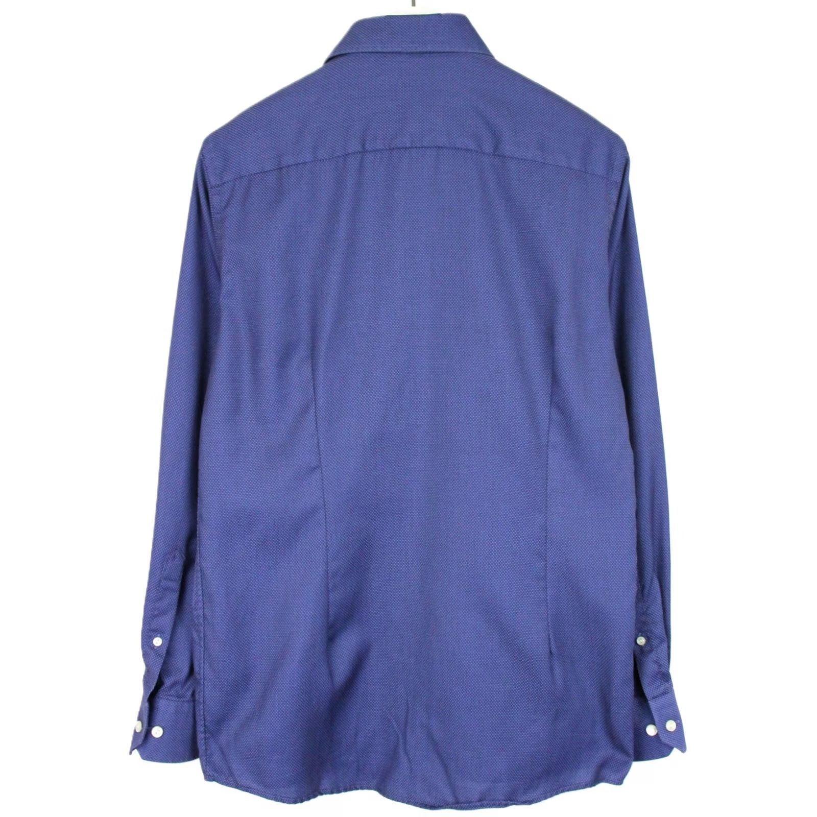 Eton Eton Contemporary Formal Shirt Mens MEDIUM Cutaway Collar Patterned Blue Shirt Size 40R - 2 Thumbnail