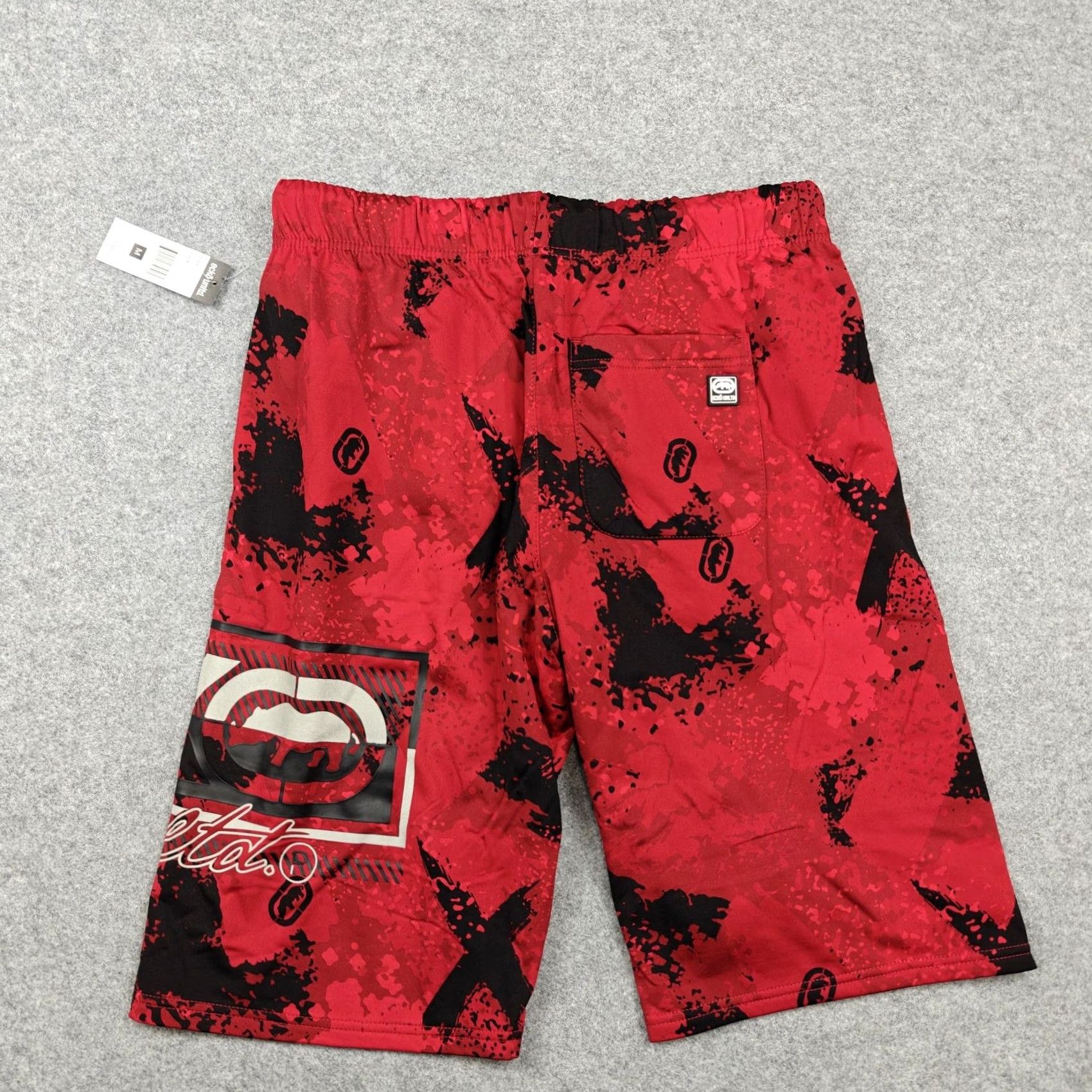 Ecko Unltd. Ecko Unltd Bermuda Shorts Mens Medium Red Sponge Camo Drawstring Logo Pocket EO12N166T Size US 31 - 6 Thumbnail