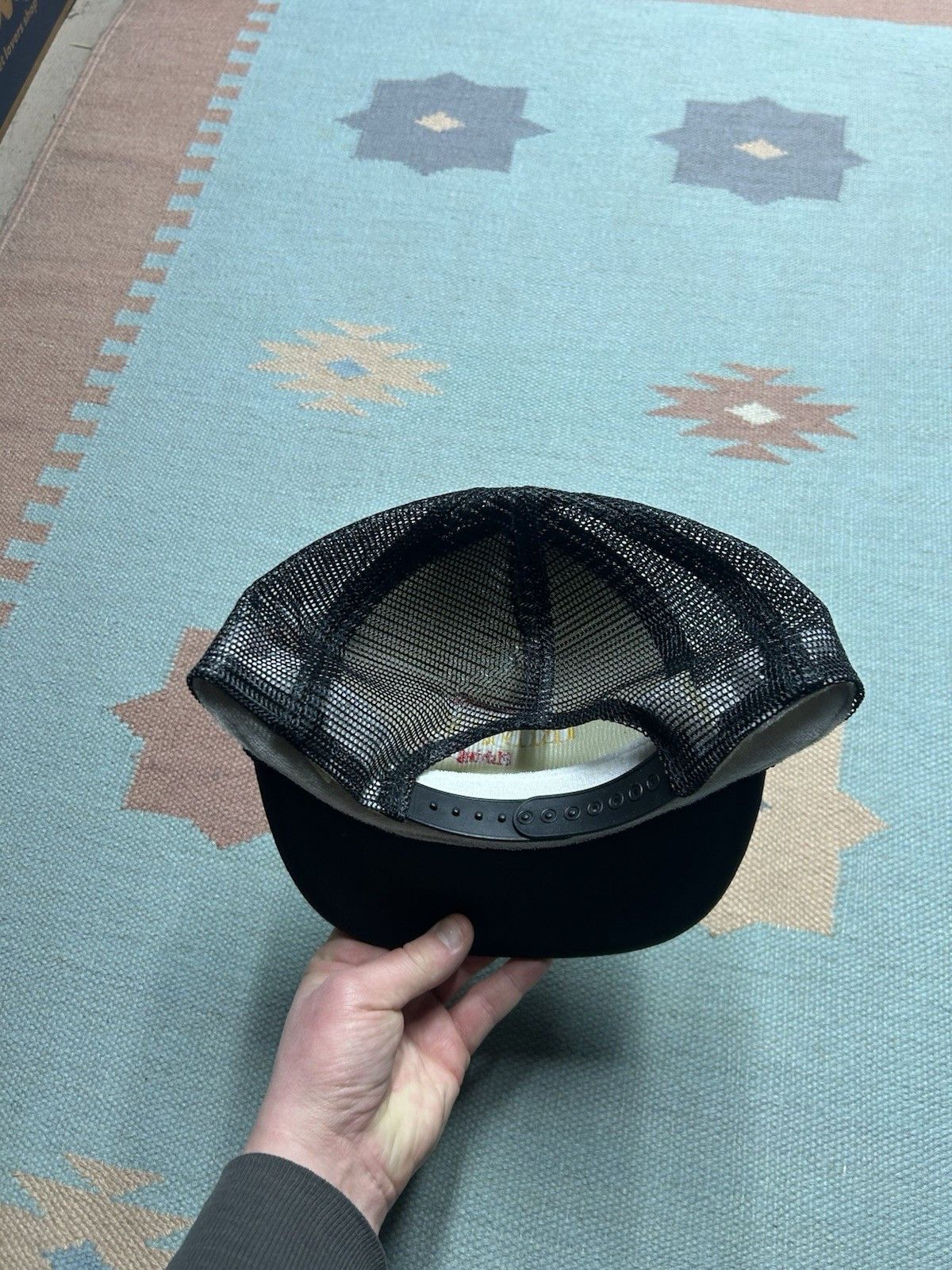 Vintage Vtg trucker hat mesh Berkley TriMax fishing team gold leaf Size ONE SIZE - 4 Thumbnail
