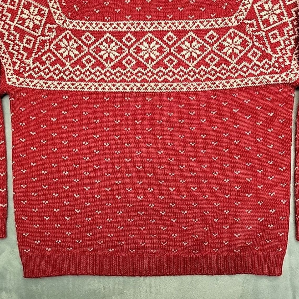 Vintage VINTAGE Club Classics Sweater Mens S Red 100% Wool Fair Isle Birds Eye Retro Crew Neck Knit Wool Mens Size US S / EU 44-46 / 1 - 2 Thumbnail