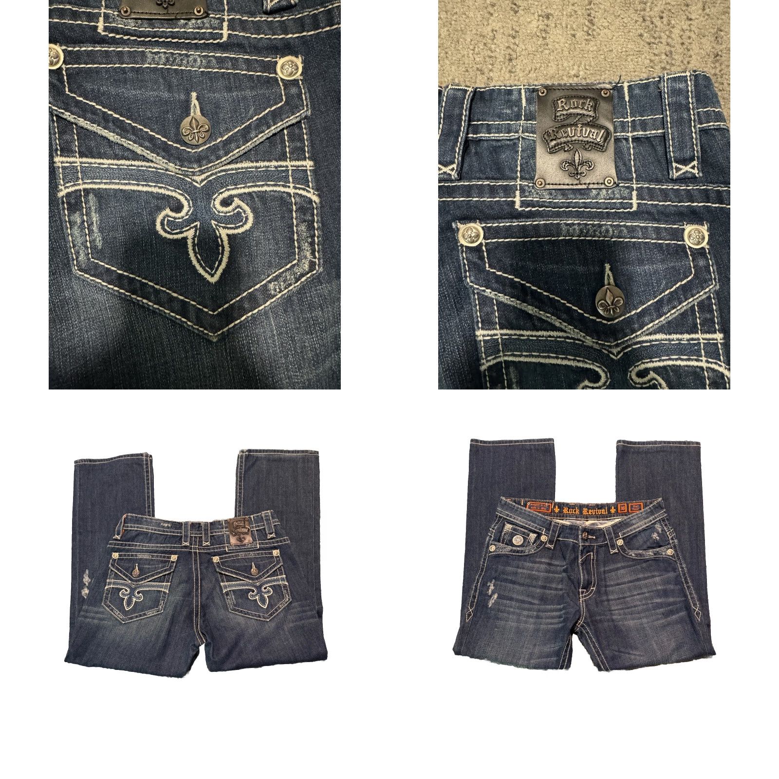 Vintage Rock Revival Jeans Blue Denim Kurt Straight Leg 36x31 Mens Regular 5-Pocket Denim Blue Jeans Rock Revival Size US 36 / EU 52 - 9 Thumbnail