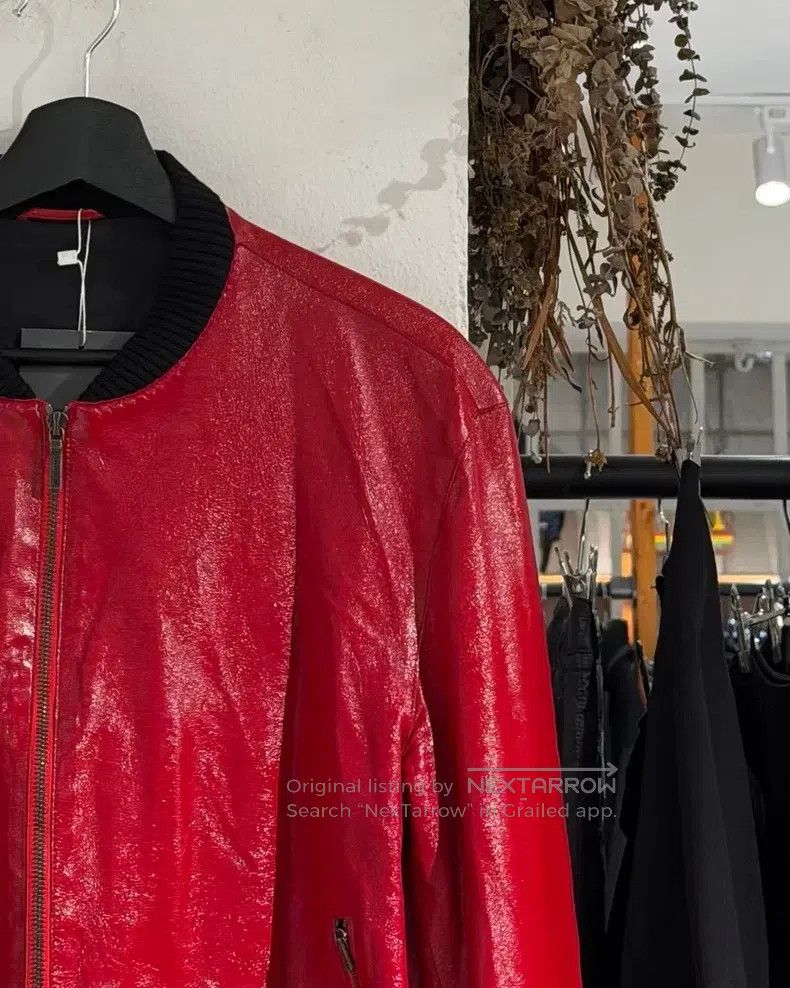 Jil Sander Jil Sander size 48 Red leather bomber jacket Size XS / US 0-2 / IT 36-38 - 3 Thumbnail