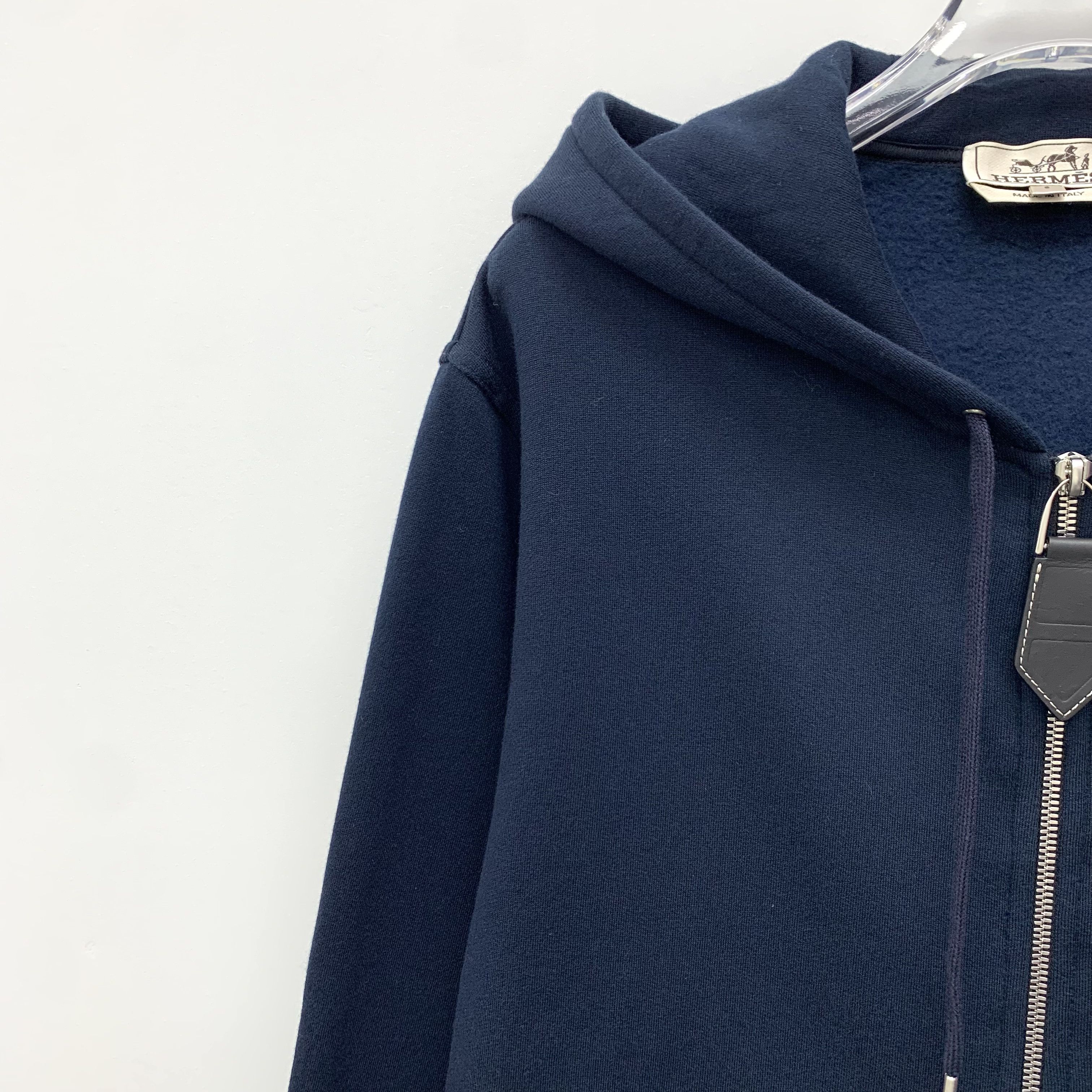 Hermes Hermès Navy Cotton Zip Hoodie Jacket (Size S) Size S / US 4 / IT 40 - 6 Thumbnail