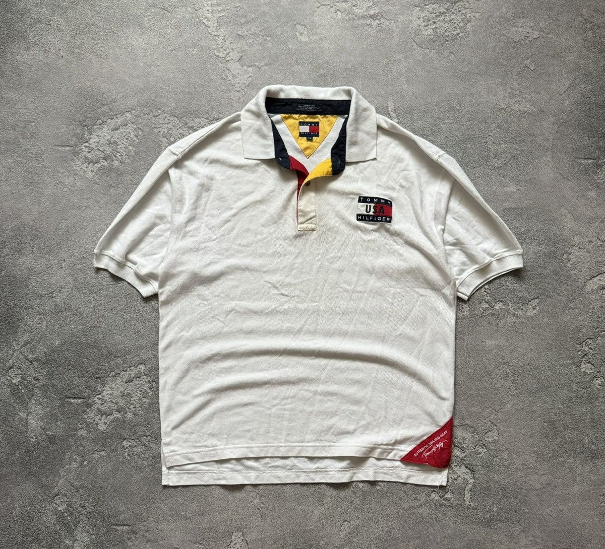 Tommy Hilfiger × Vintage Tommy Hilfiger XL vintage USA 🇺🇸 polo tee T-shirt rugby Size US XL / EU 56 / 4 - 7 Thumbnail