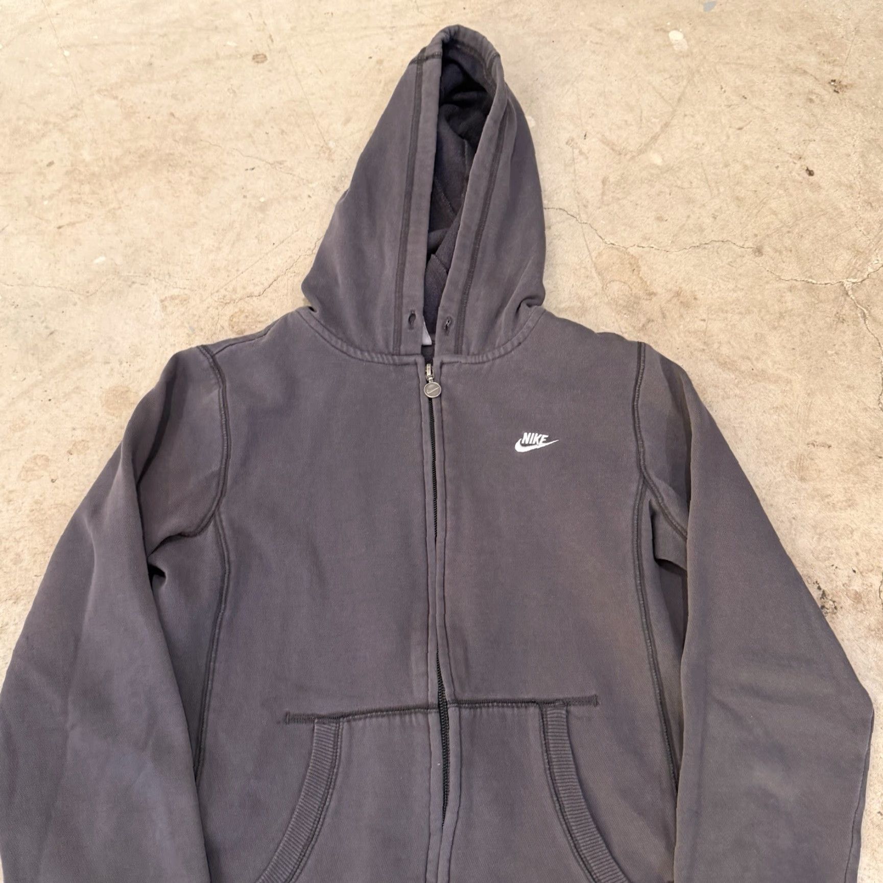 Nike VINTAGE Nike Sportswear Y2K Gray Hoodie Full Zip Up Womens Medium Size M / US 6-8 / IT 42-44 - 5 Thumbnail