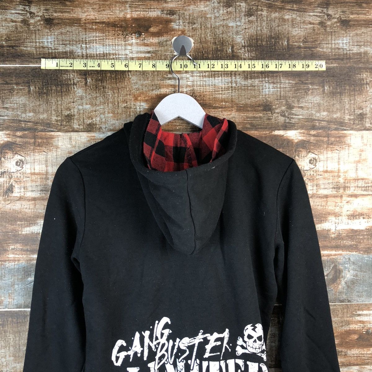 Japanese Brand Gang Busters skull punk Black sweater Hoodie #A2458 Size US XS / EU 42 / 0 - 15 Thumbnail