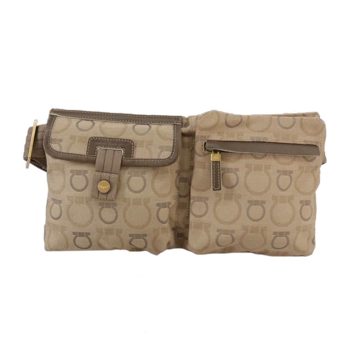 Salvatore Ferragamo Salvatore Ferragamo Waist Bag Canvas Beige Size ONE SIZE - 12 Thumbnail