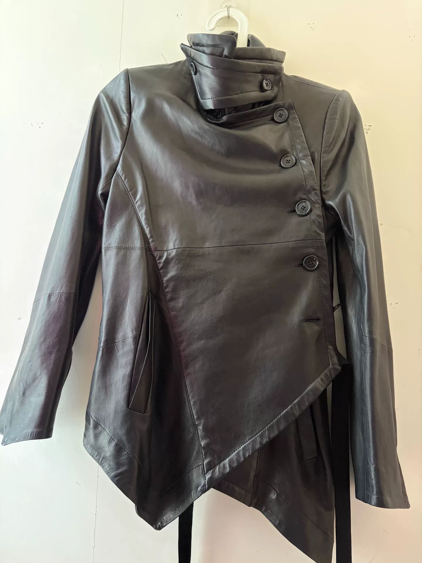 Ann Demeulemeester Ann Demeulemeester Napoleon Leather Jacket Size XXS / US 00 / IT 34 - 1 Thumbnail