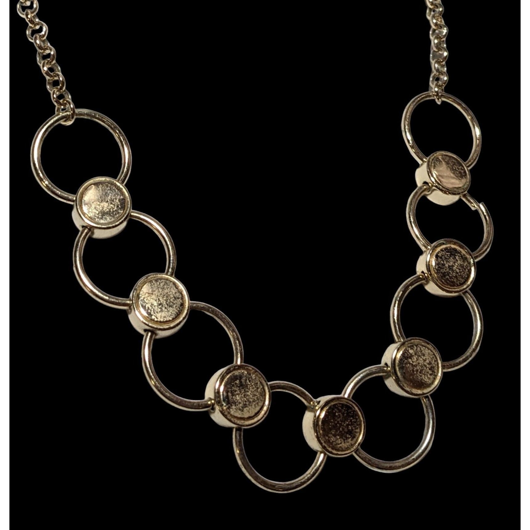 Other Unique Modern Interlinked Gold Ring Necklace Size ONE SIZE - 6 Thumbnail