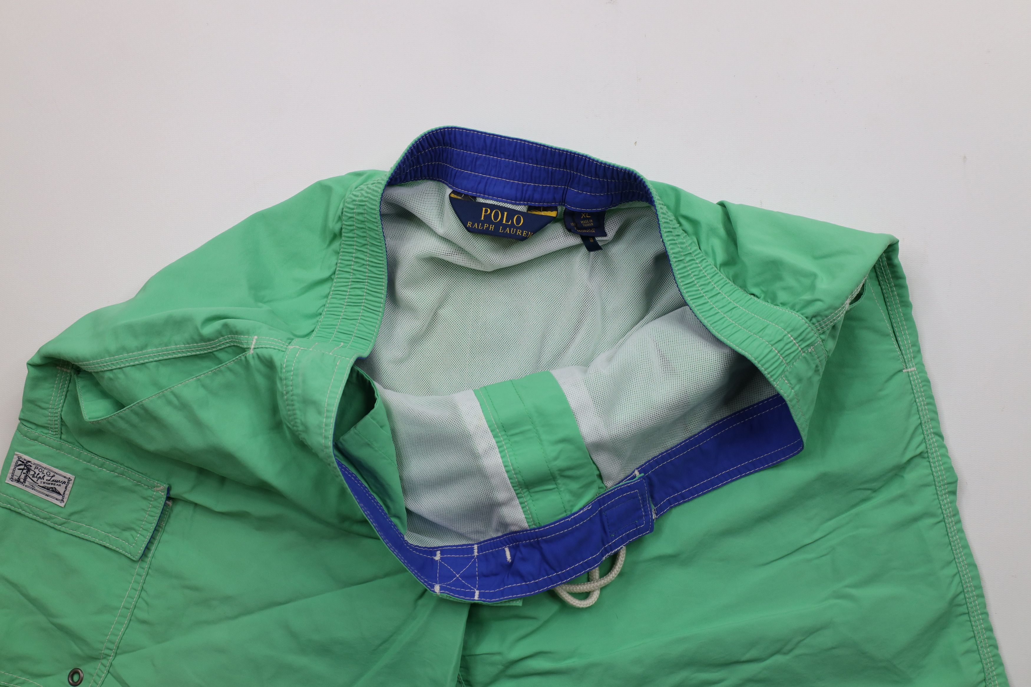 Ralph Lauren × Vintage Vintage Y2K Ralph Lauren Lined Swim Trunks Shorts Lime Green Size US 36 / EU 52 - 8 Thumbnail