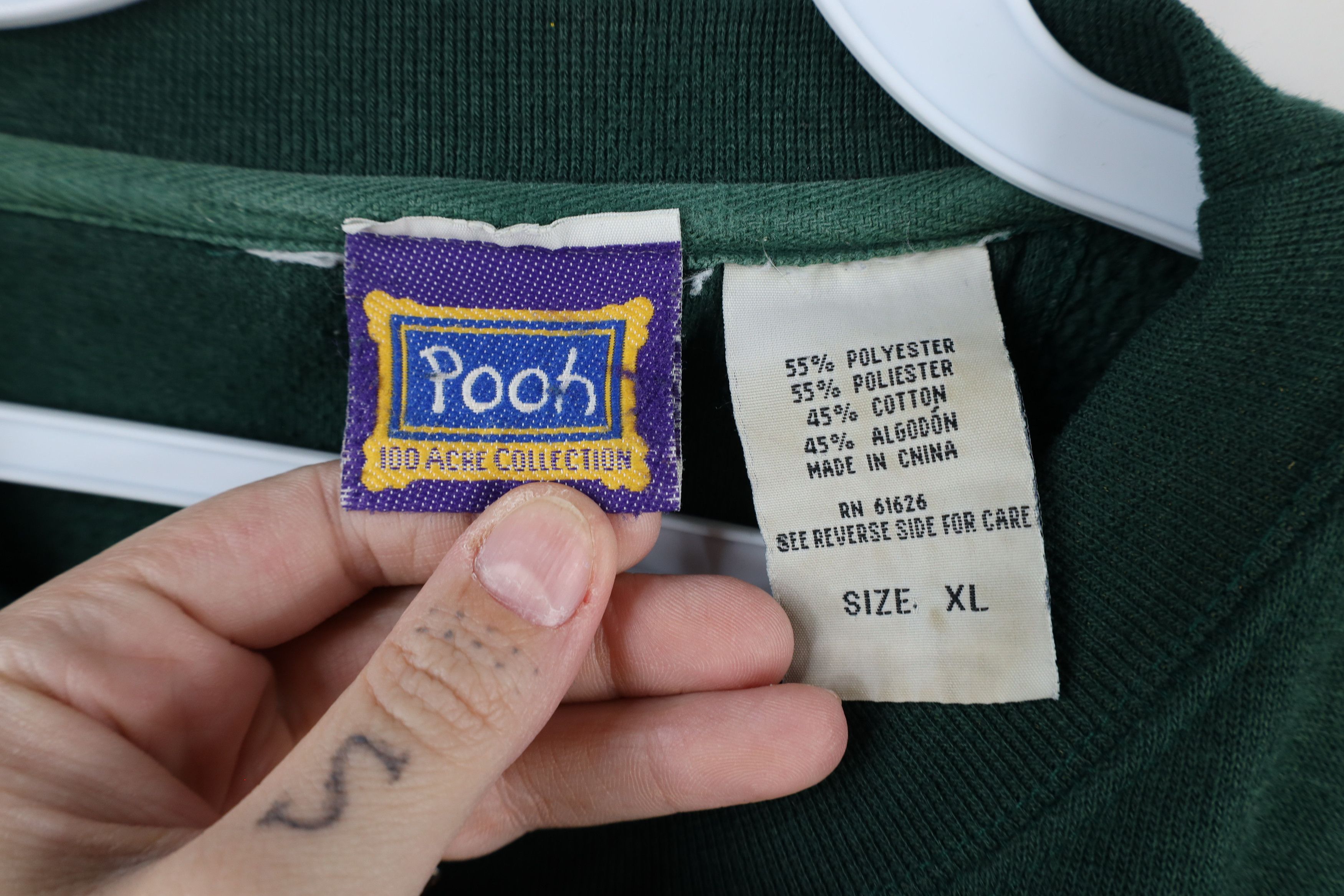 Disney × Vintage Vintage 90s Disney Winnie the Pooh Tigger Cropped Sweatshirt Size XL / US 12-14 / IT 48-50 - 9 Thumbnail