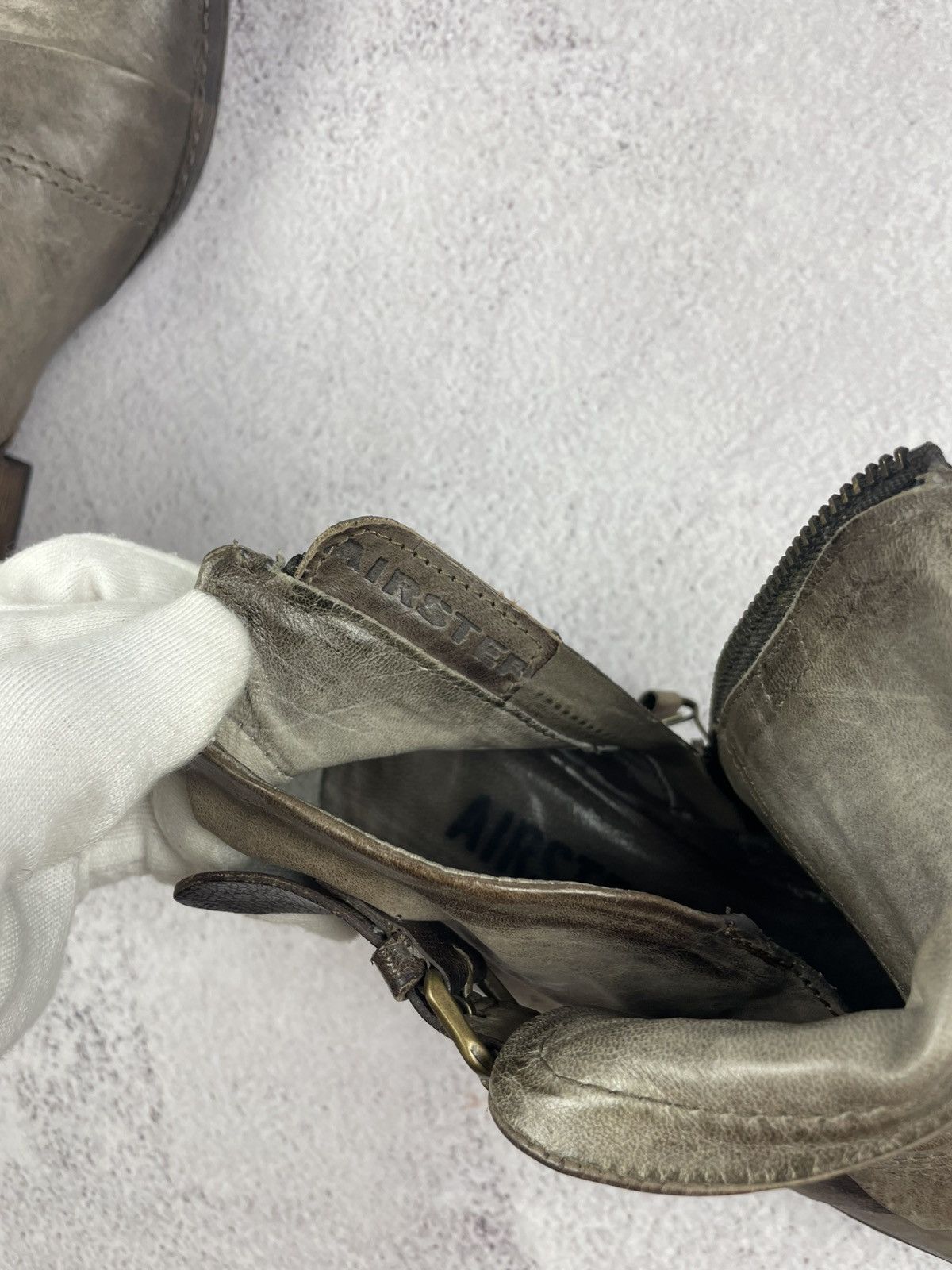 A.S.98 × Vintage A.S. 98 Women’s Leather Ankle Boots Gray Brown Size 37 Size US 7 / IT 37 - 8 Thumbnail