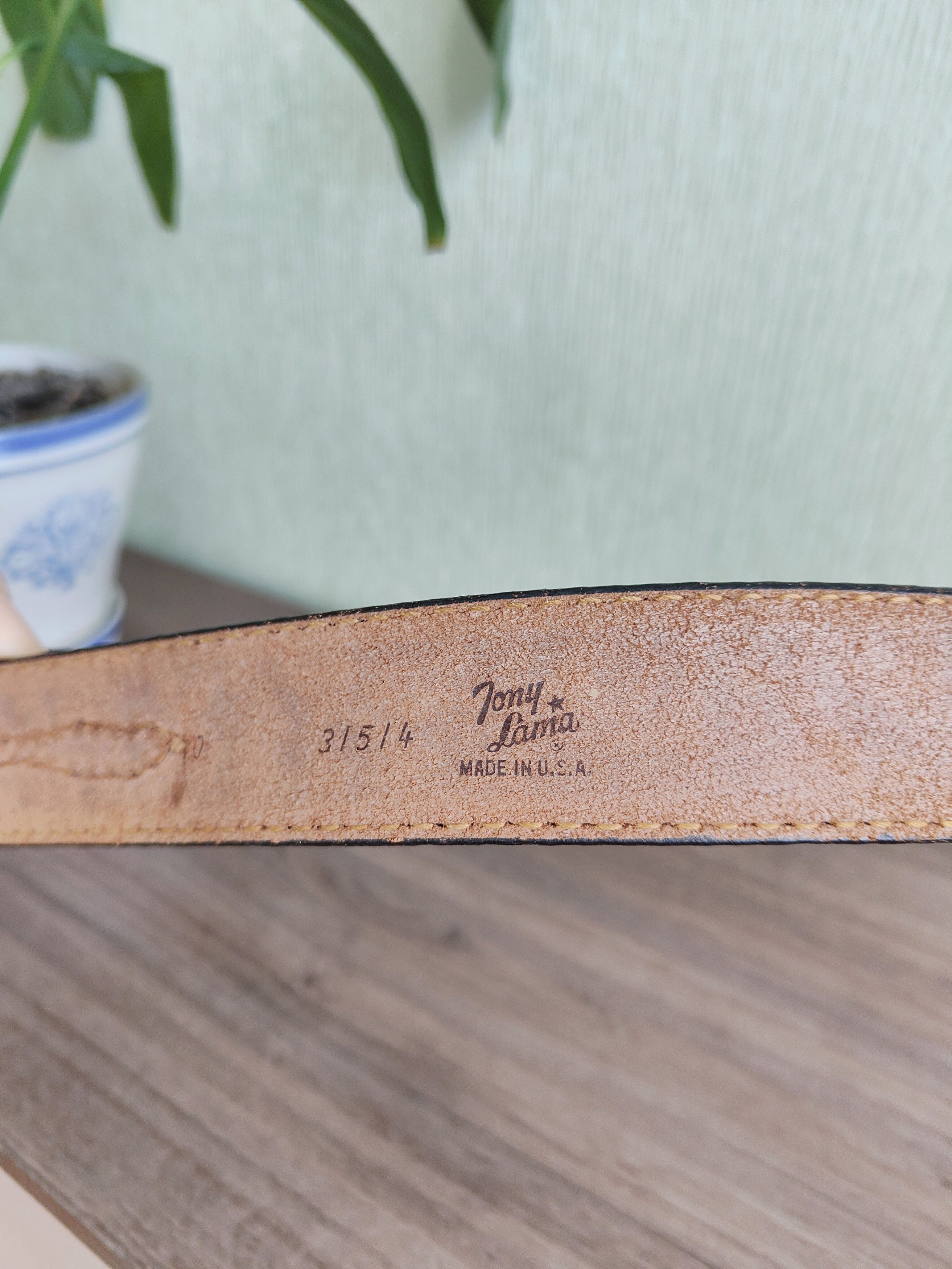Tony Lama Vintage Tony Lama Leather Belt Made in USA Size ONE SIZE - 8 Thumbnail