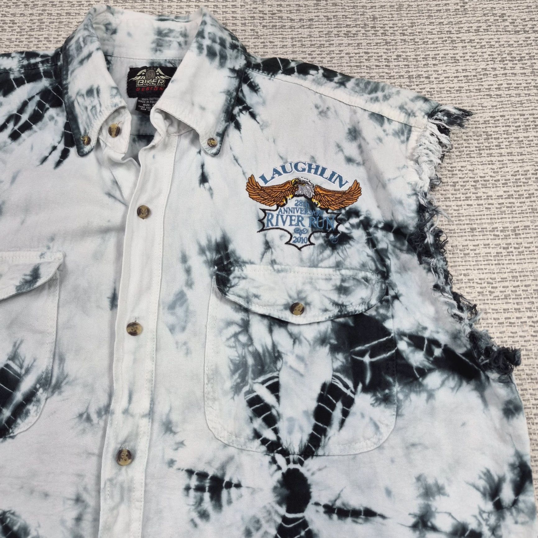 Vintage Laughlin River Run Shirt Mens XL Heavy Cotton Tie Dye Sleeveless Eagle 2010 Size US XL / EU 56 / 4 - 7 Thumbnail