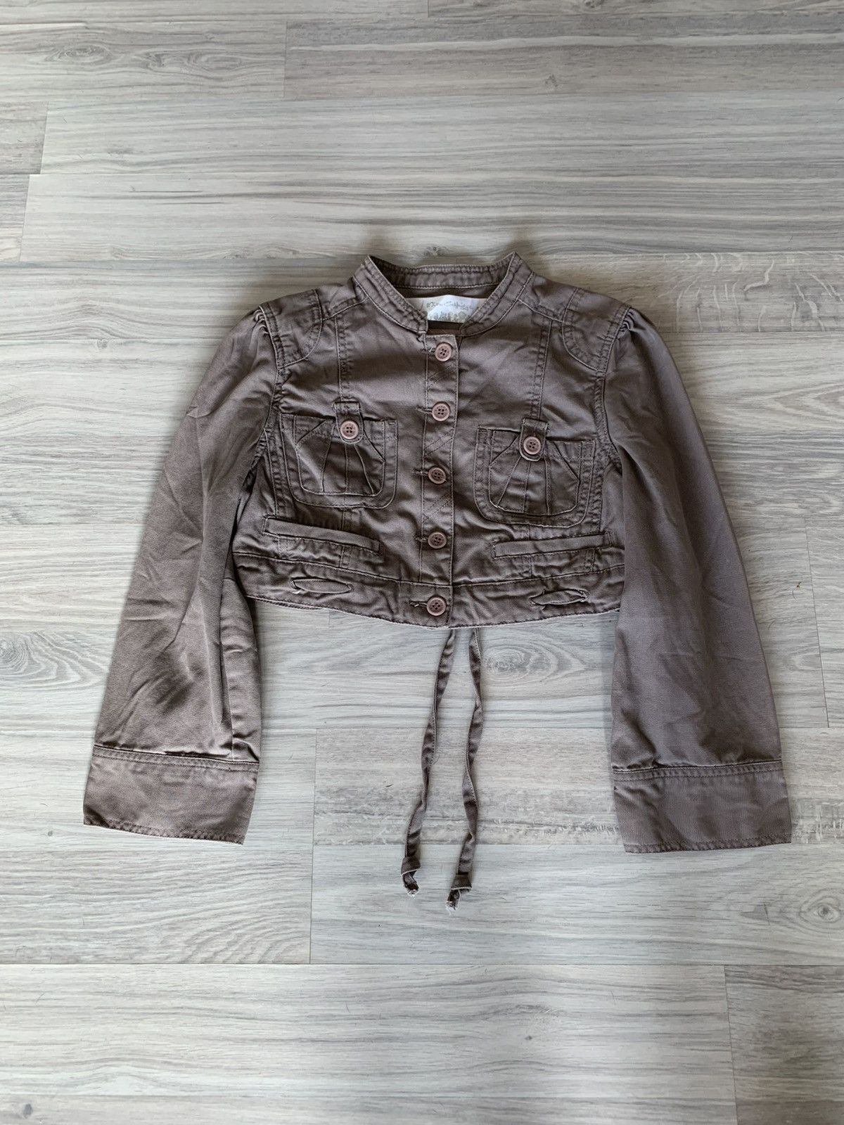Japanese Brand Y2K Vintage Crazy canvas khaki cropped tan bolero jacket Size M / US 6-8 / IT 42-44 - 2 Thumbnail