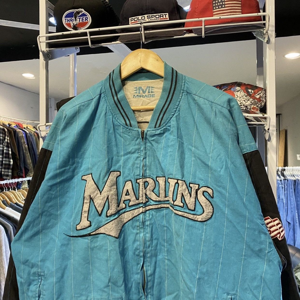 MLB × Mirage × Vintage VINTAGE Miami Marlins Mirage Reversible jacket size XXL Size US XXL / EU 58 / 5 - 10 Thumbnail