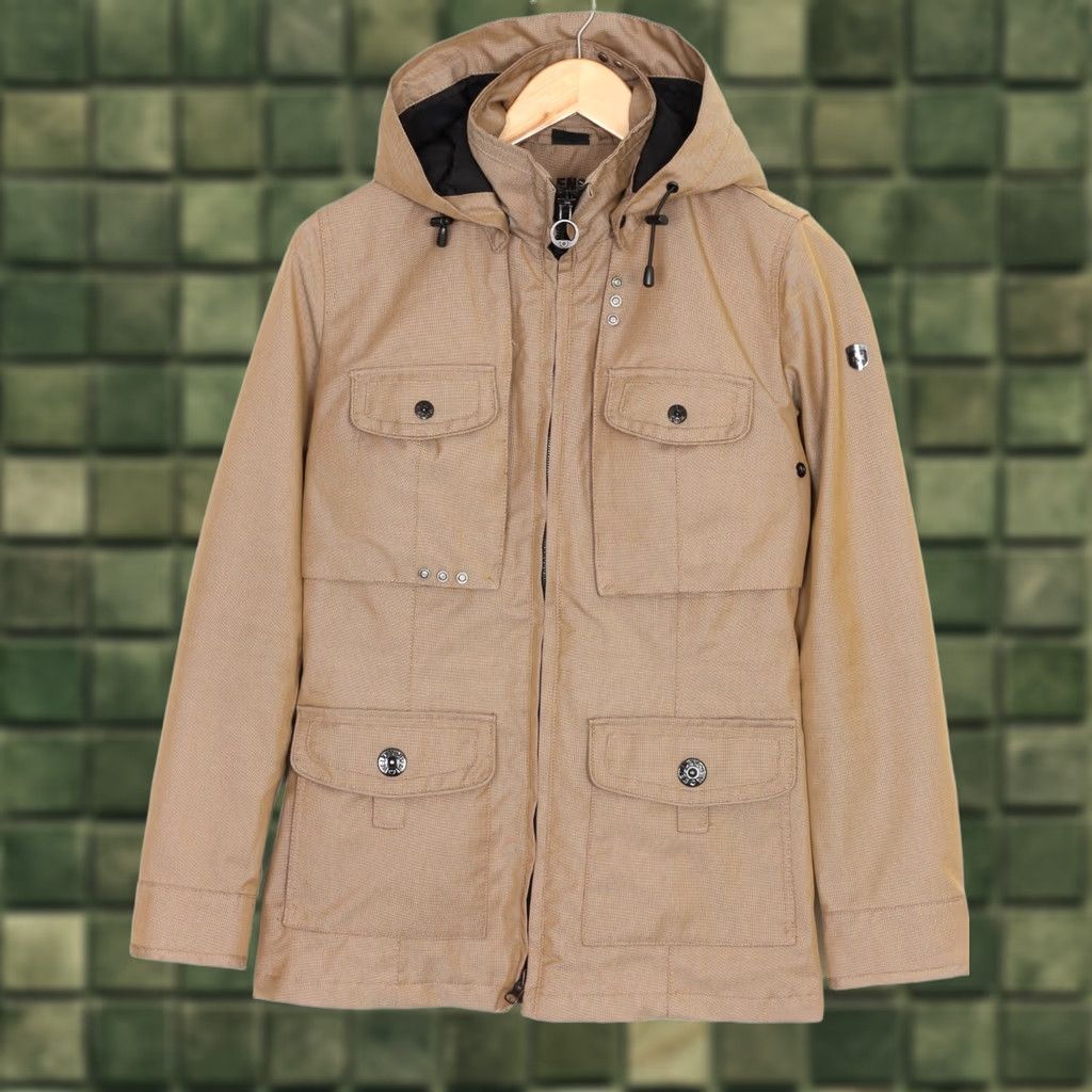 Vintage WELLENSTEYN SUNRISE Jacket Women S Hooded Windproof Waterproof Beige MJ2838 Size S / US 4 / IT 40 - 1 Thumbnail