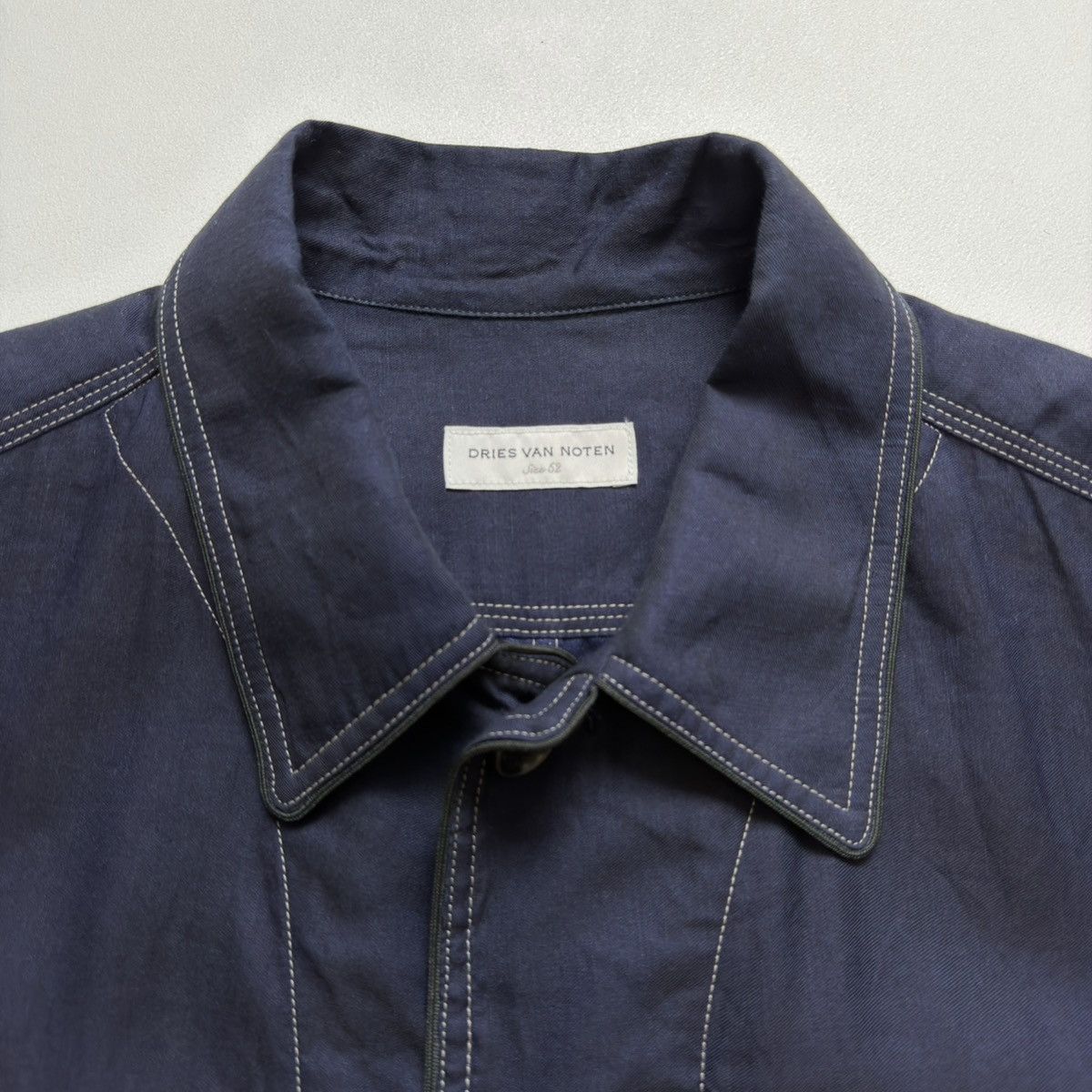 Dries Van Noten Dark Blue Contrast Stitch Utility Jacket Size US L / EU 52-54 / 3 - 4 Thumbnail