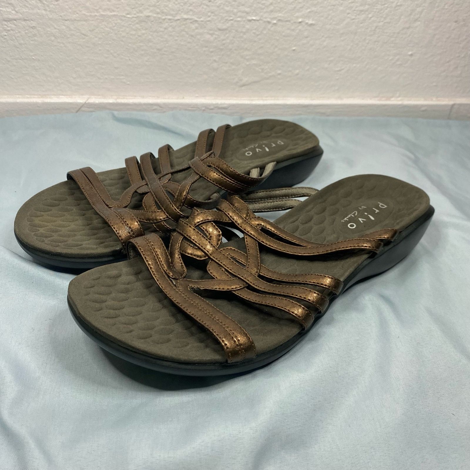 Other PRIVO CLARKS Womens Bronze Slide On Sandles Size 7 Size US 7 / IT 37 - 1 Thumbnail