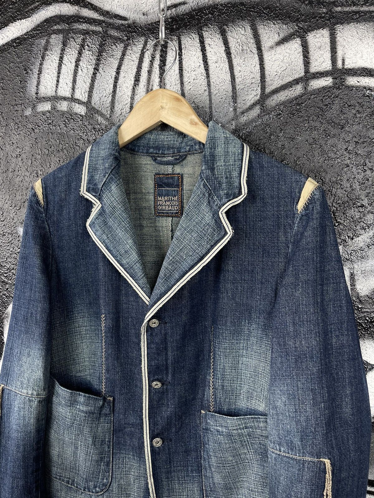 Marithe + Francois Girbaud Marithe Francois Girbaud Designed Denim Blazer Jacket Size M / US 6-8 / IT 42-44 - 3 Thumbnail