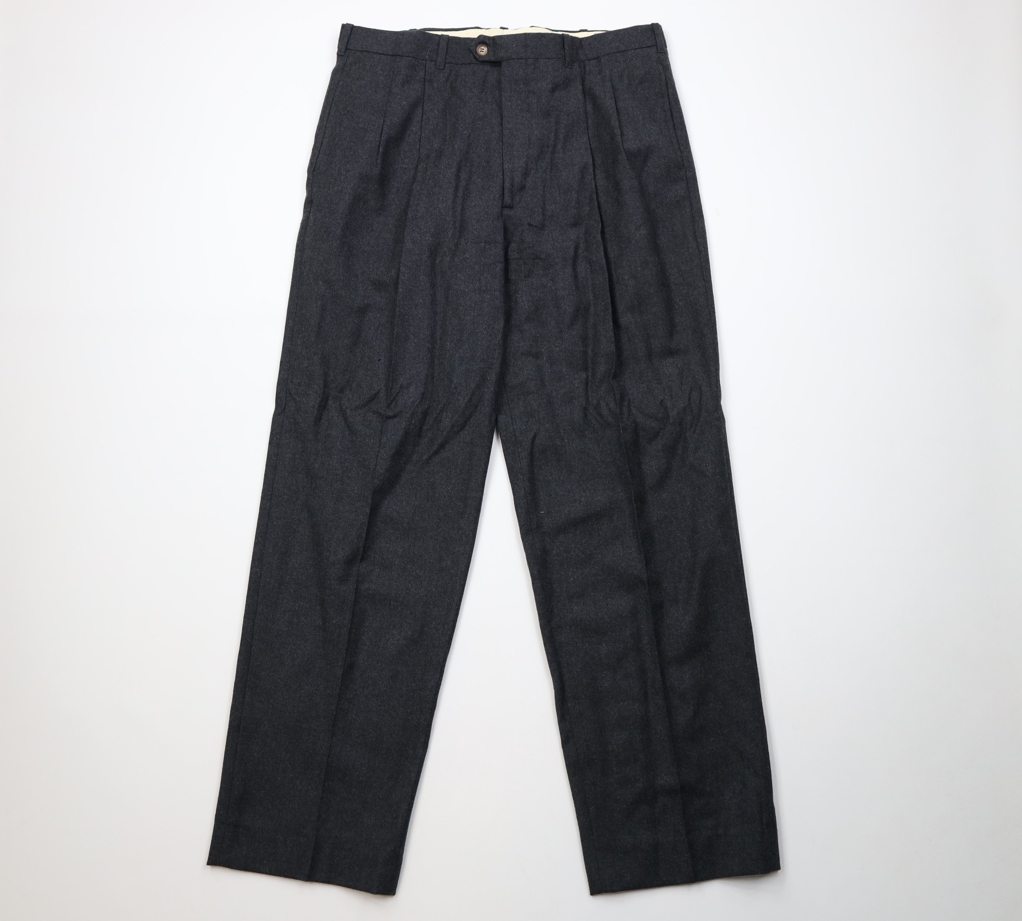 Vintage Vintage 70s Streetwear Heavy Wool Wide Leg Chino Pants Gray Size US 36 / EU 52 - 1 Thumbnail