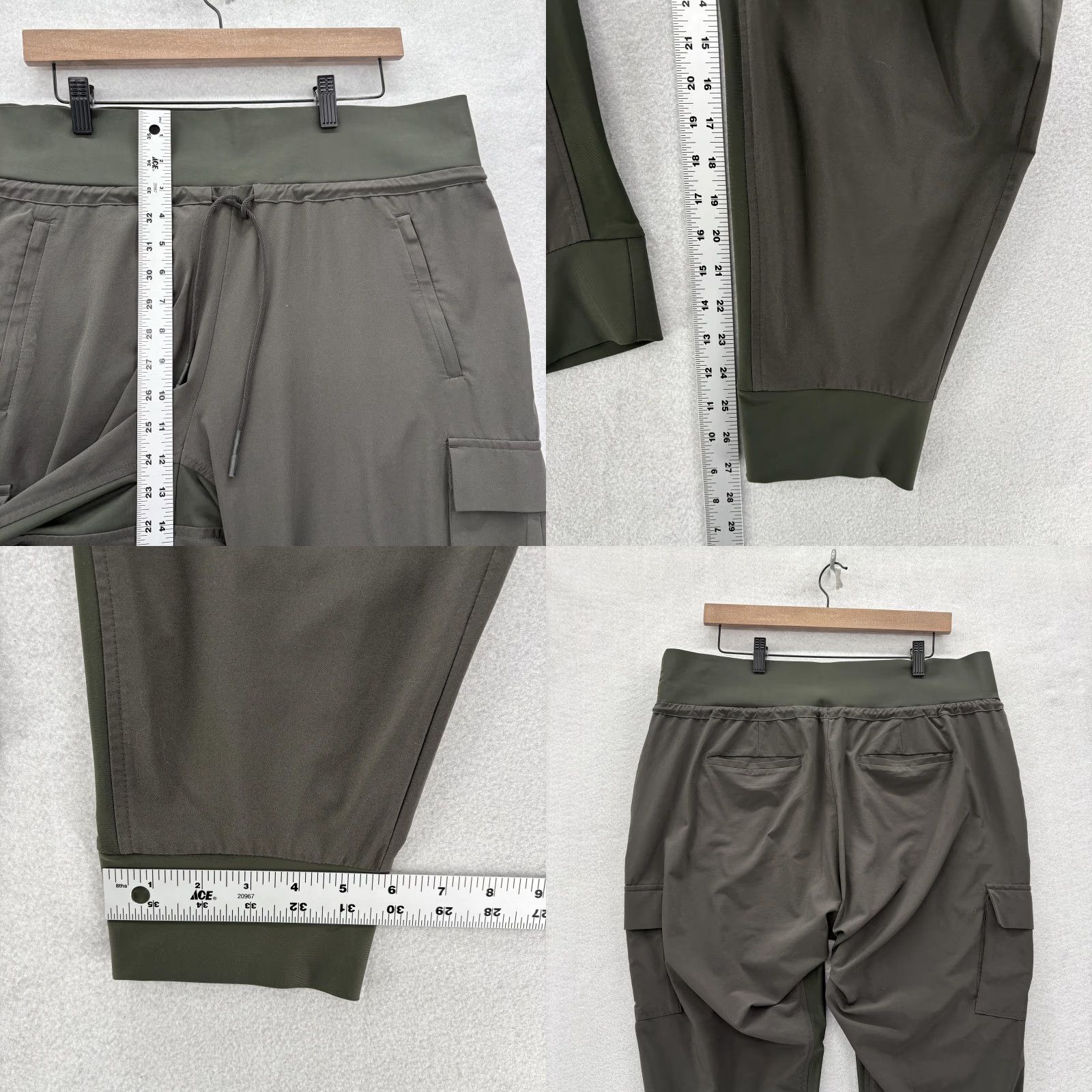 Athleta Athleta Pants Womens 16 Green Jogger Cargo Pockets Travel Hiking Stretch Lightweight Woven Athleisure Size 38" / US 16 / IT 52 - 8 Thumbnail