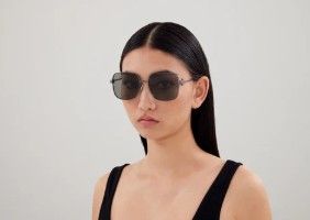 Bottega Veneta Bottega Veneta BV1199S 002 Sunglasses Gold Square Frame Size ONE SIZE - 2 Thumbnail