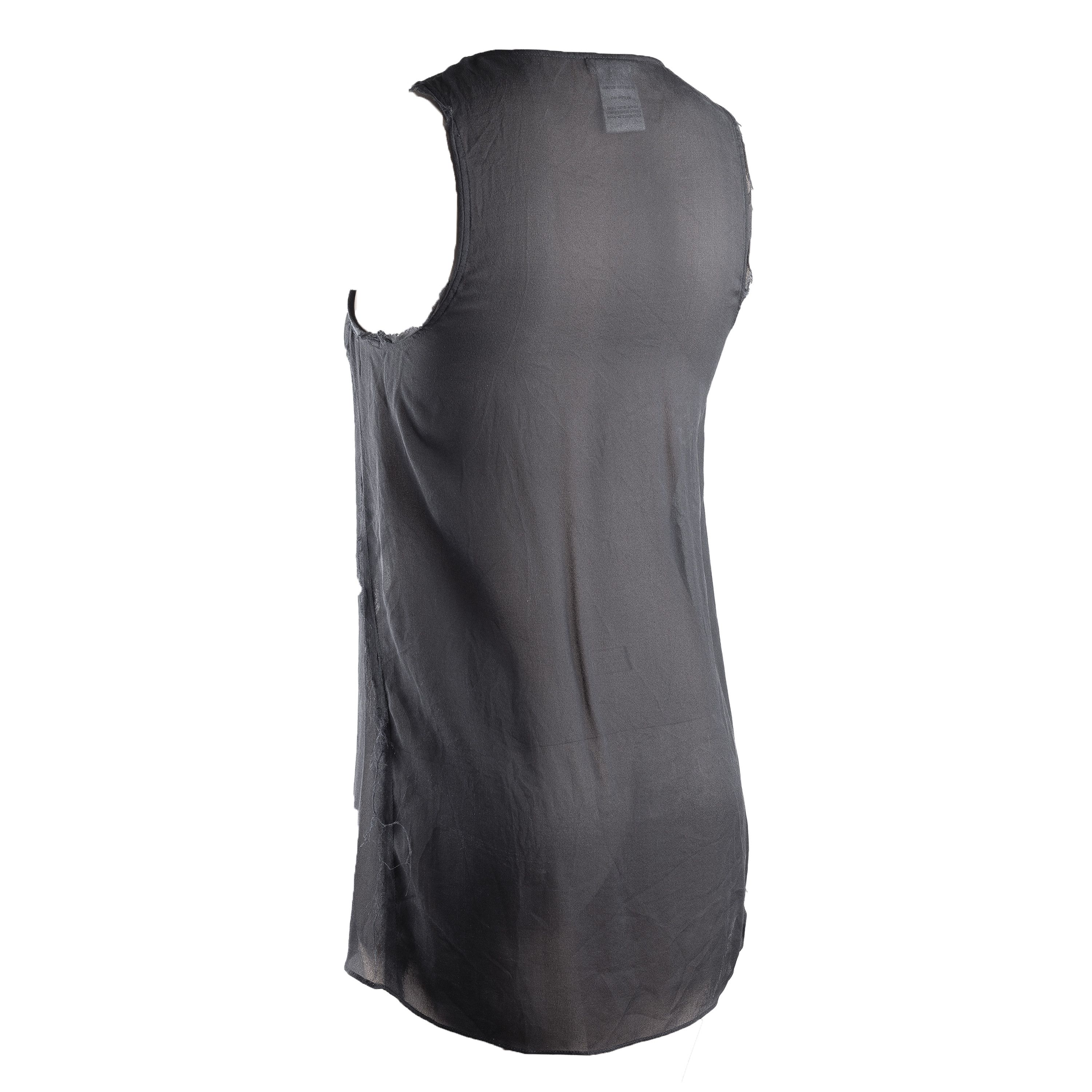 Helmut Lang Helmut Lang "Wing" Black Silk Tank Top (S) Size S / US 4 / IT 40 - 3 Thumbnail