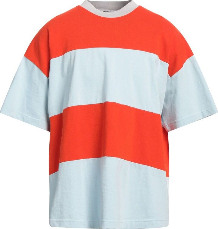 Sunnei o1mle0424 Over T-Shirt in Sky Blue/Orange Size US M / EU 48-50 / 2 - 1 Thumbnail